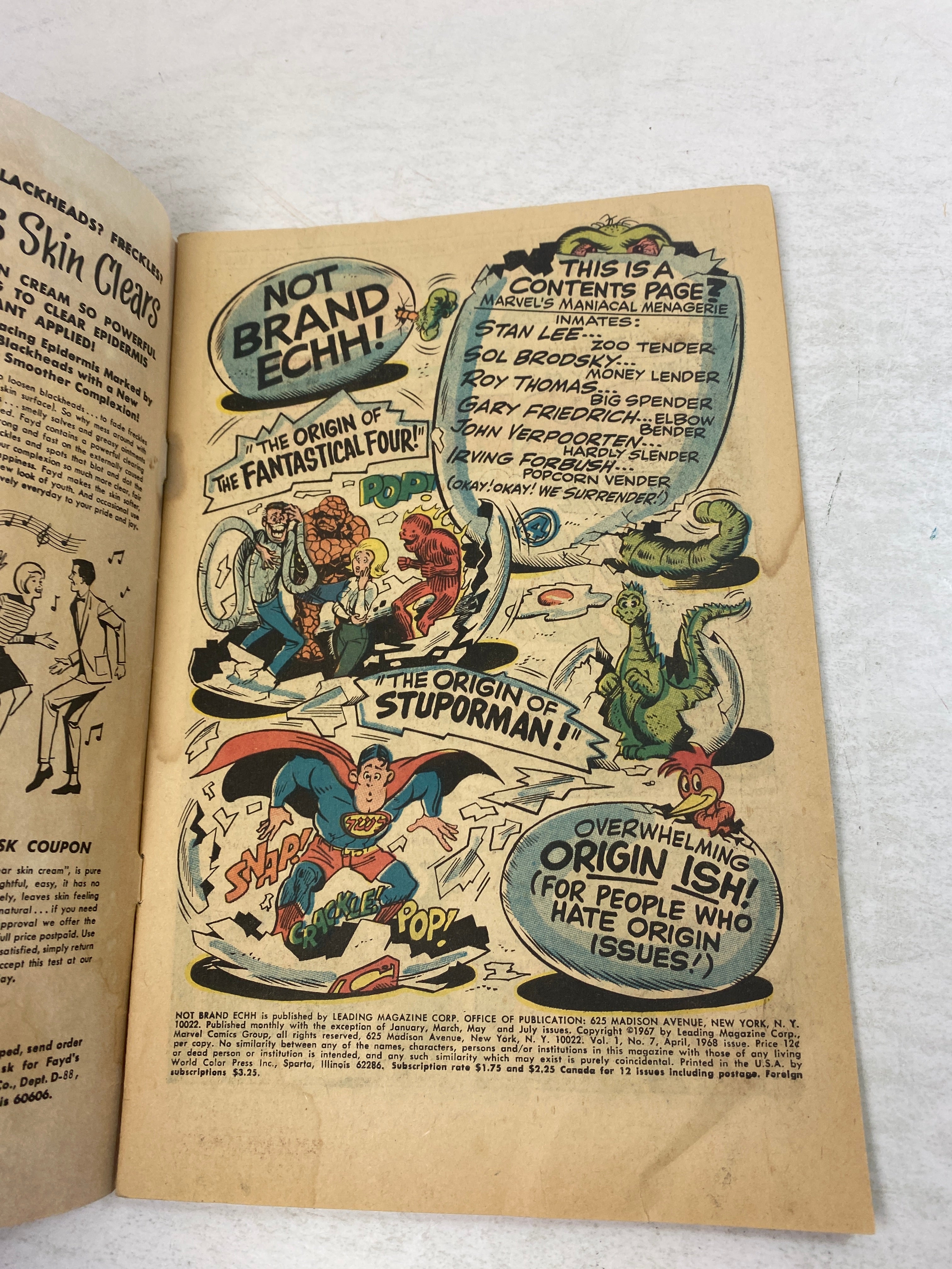 Lot of 2 Not Brand Echh Marvel Comics 1967