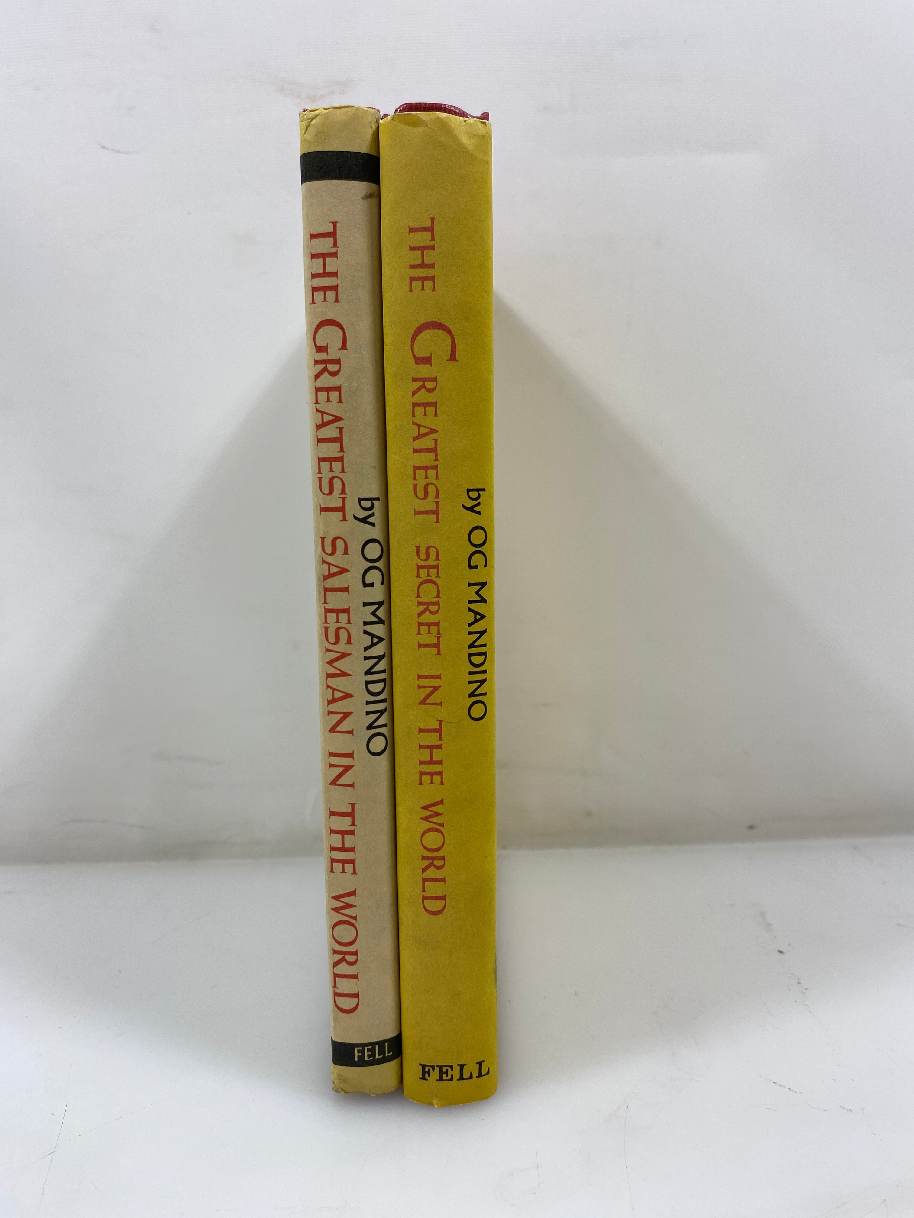 Lot of 2: OG Mandino The Greatest Secrets/Salesman in the World 1968-72 HCDJ