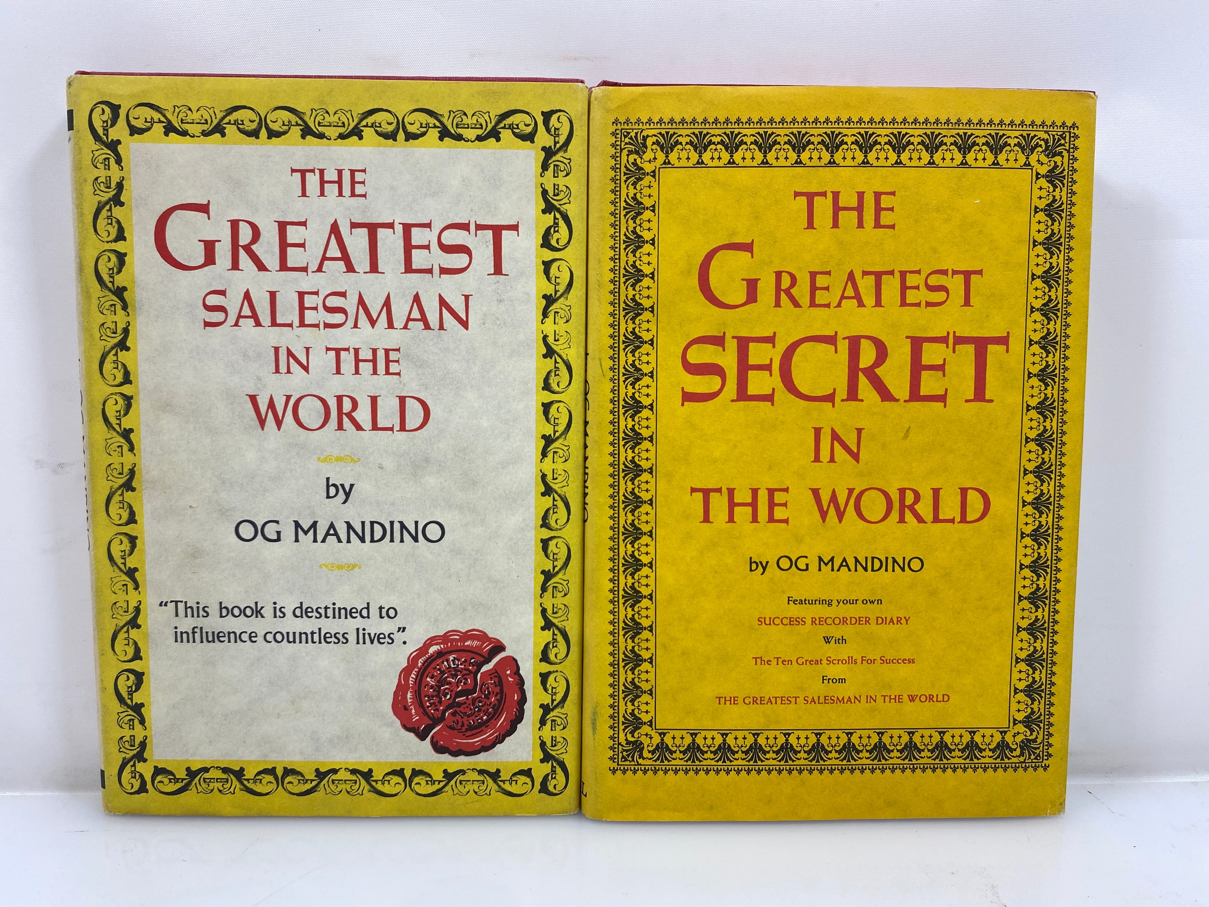 Lot of 2: OG Mandino The Greatest Secrets/Salesman in the World 1968-72 HCDJ