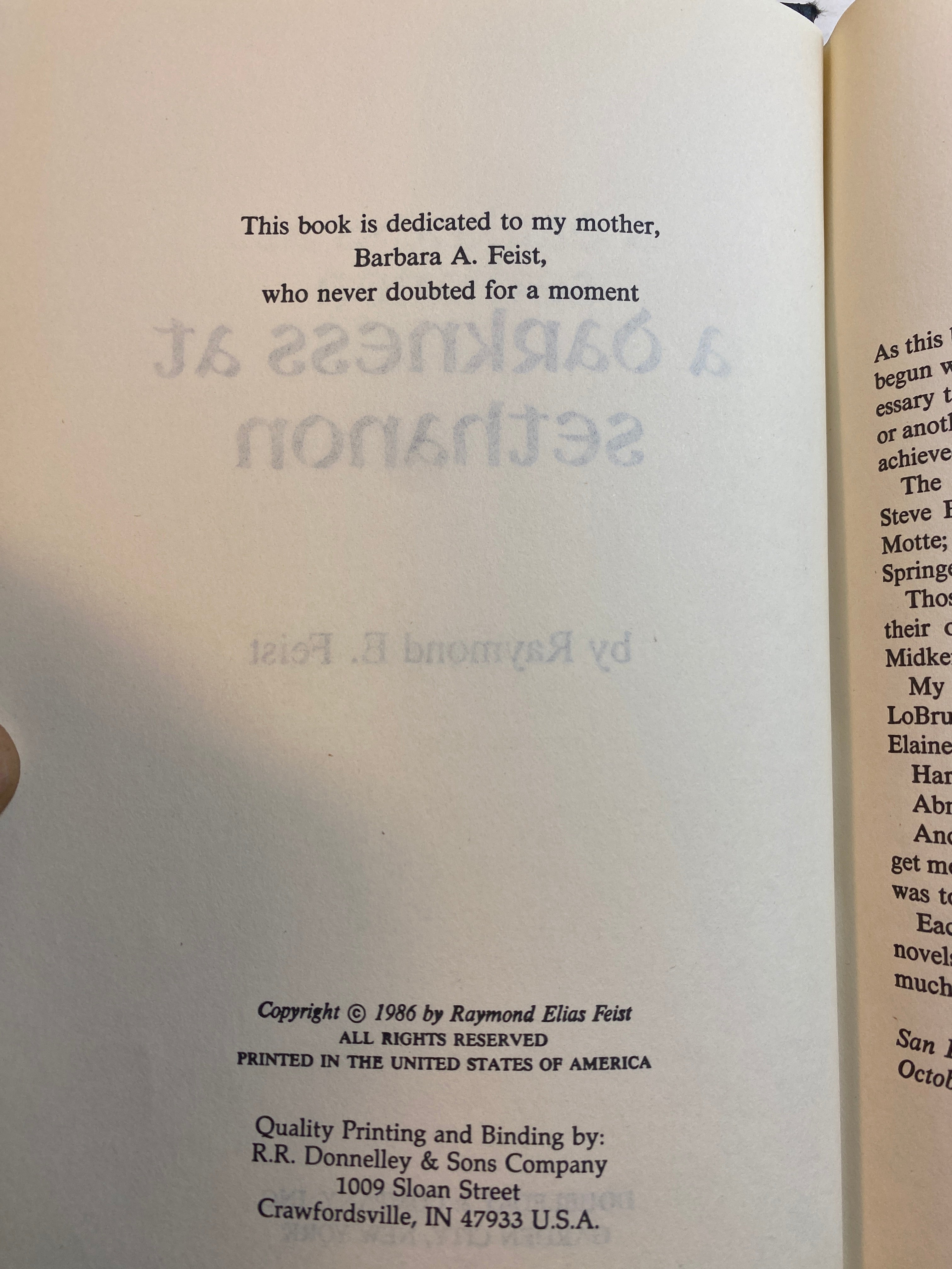 Lot of 2 Raymond Feist HCDJ Books 1986-1989