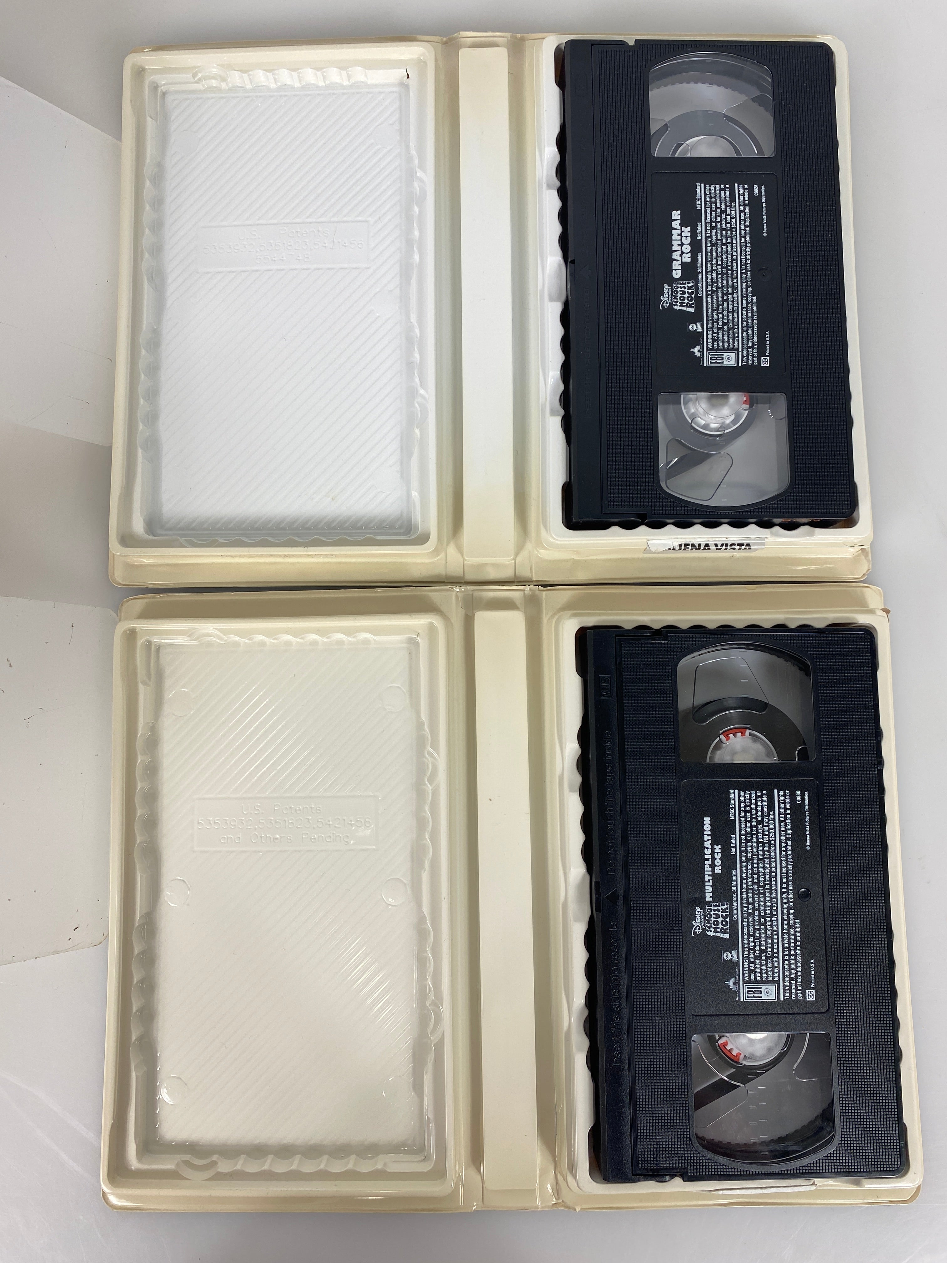 Lot of 2 Schoolhouse Rocks VHS Grammar/Multiplication clamshells