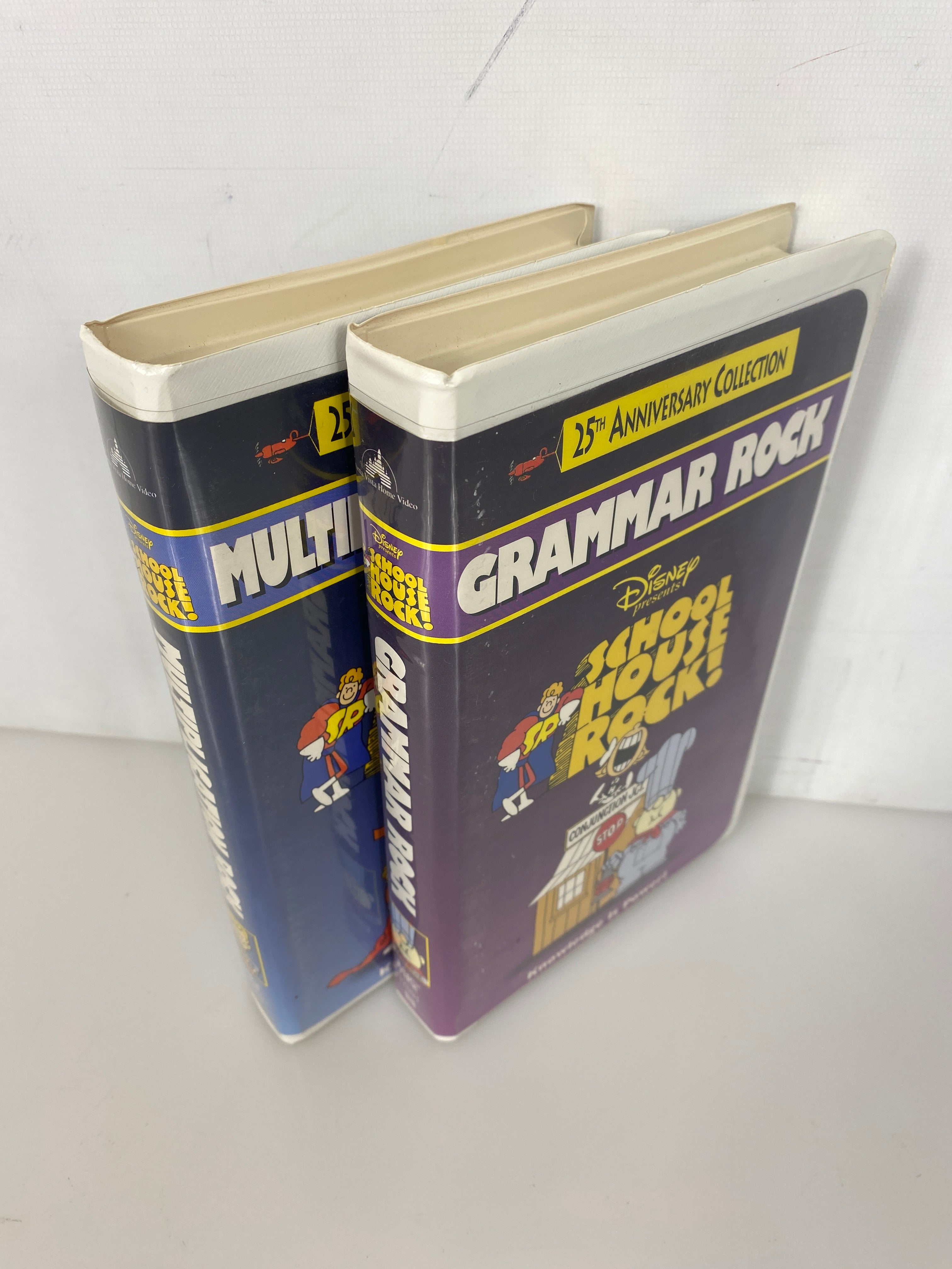Lot of 2 Schoolhouse Rocks VHS Grammar/Multiplication clamshells