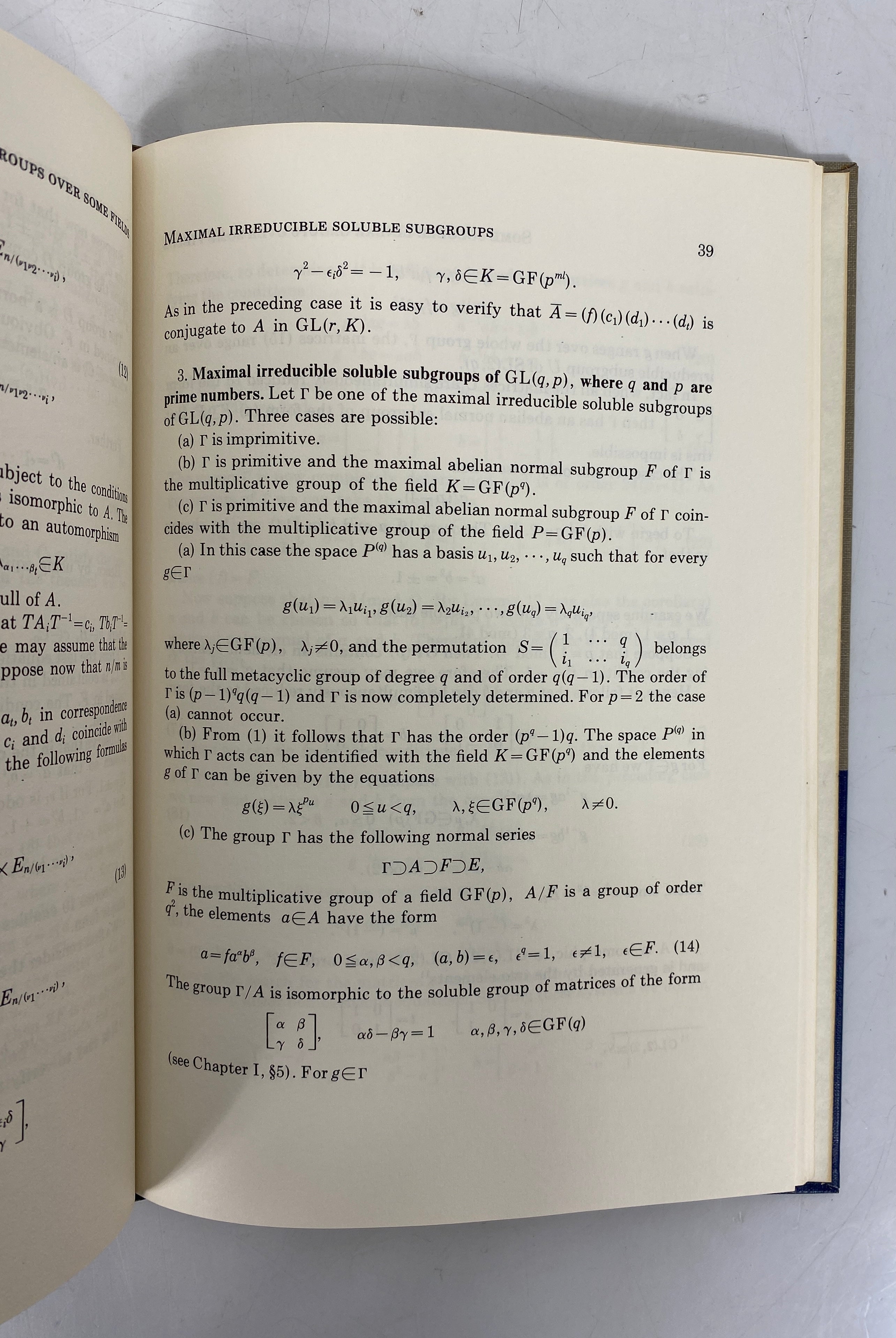 Lot of 2: Soluble & Nilpotent Linear Groups/Linear Groups & Galois Theory