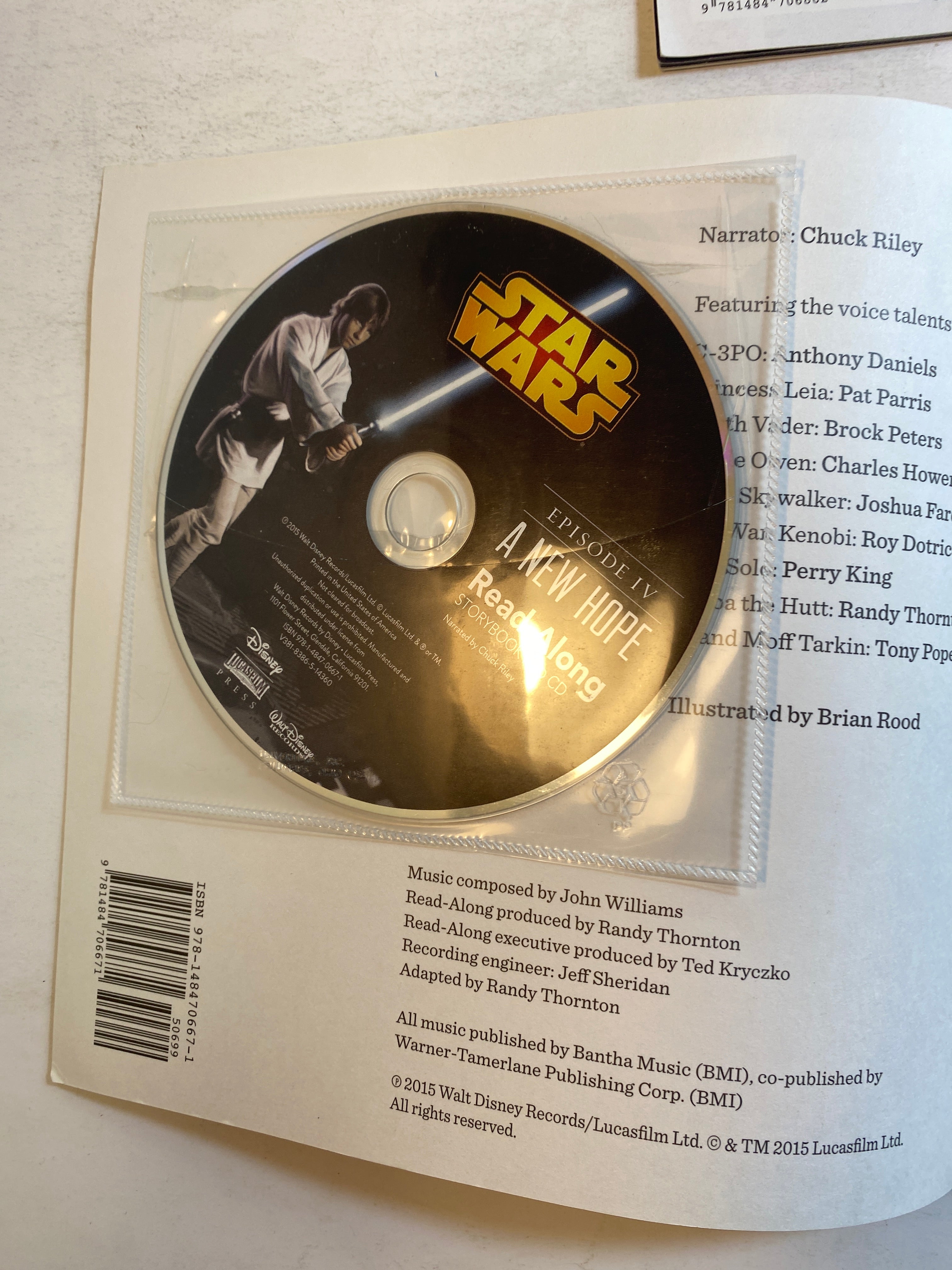 Lot of 2 Star Wars Read Along Kids Books w/ CDs 2015