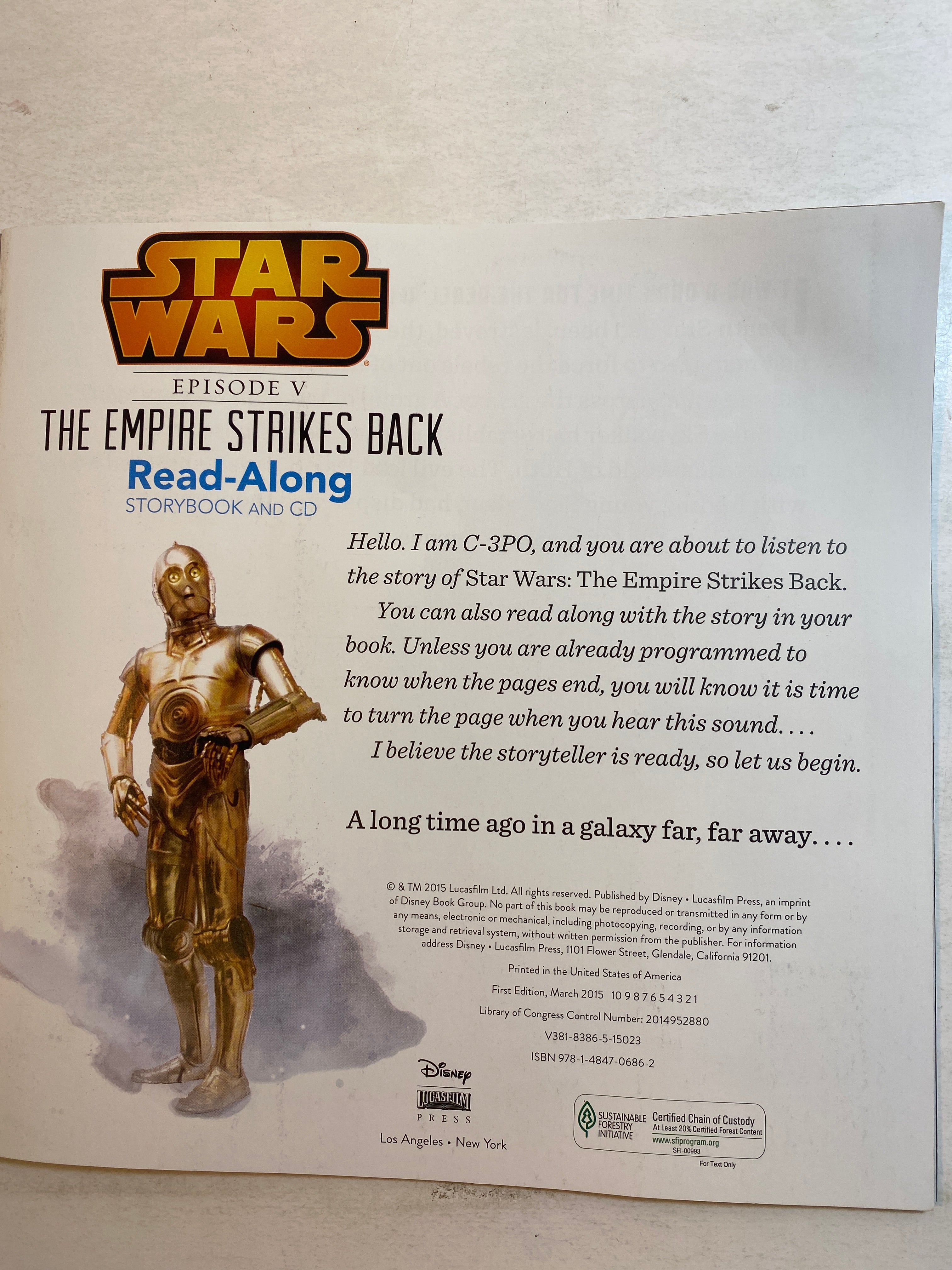 Lot of 2 Star Wars Read Along Kids Books w/ CDs 2015