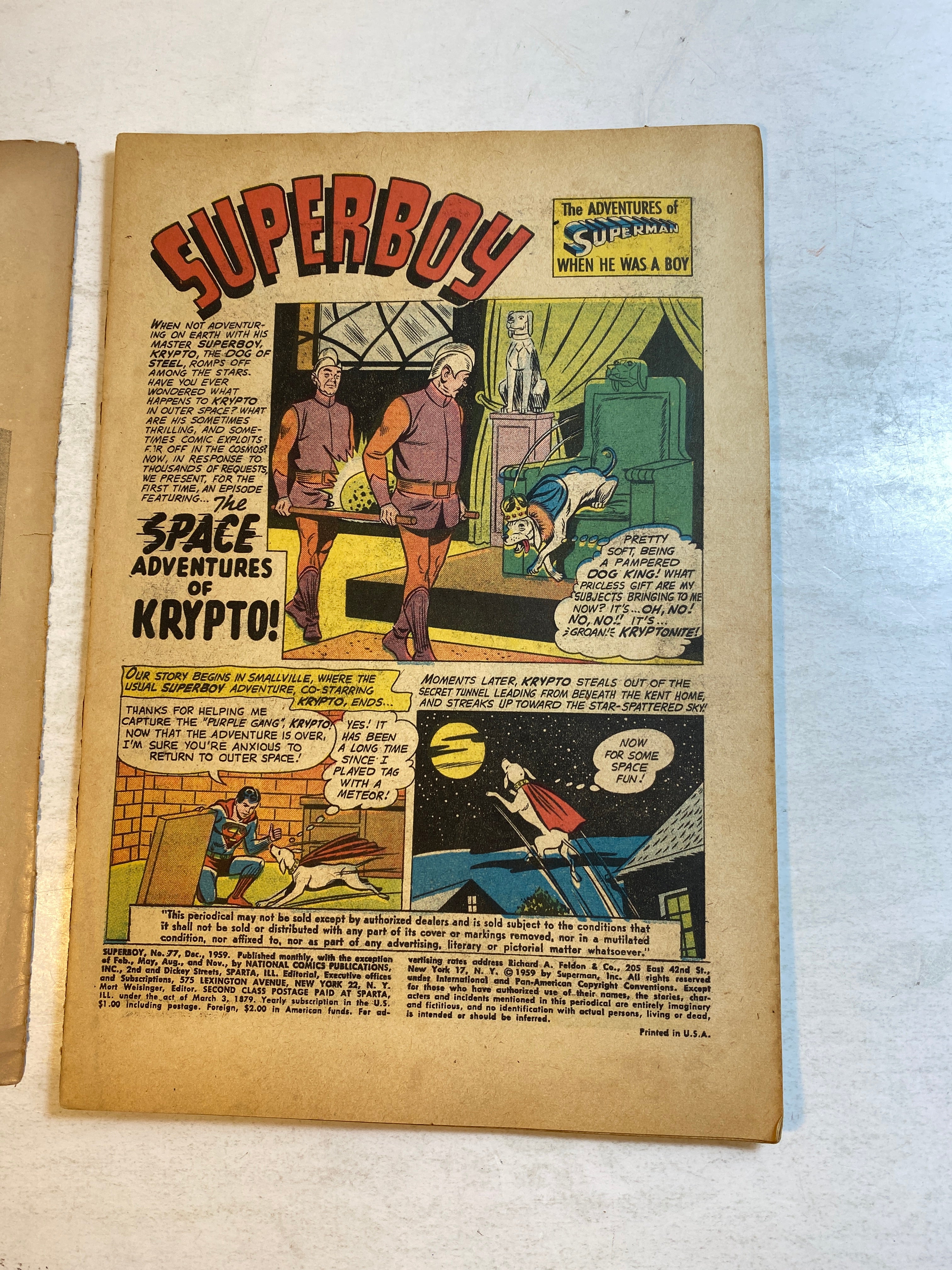Lot of 2 Superboy DC Comics 1957-1959