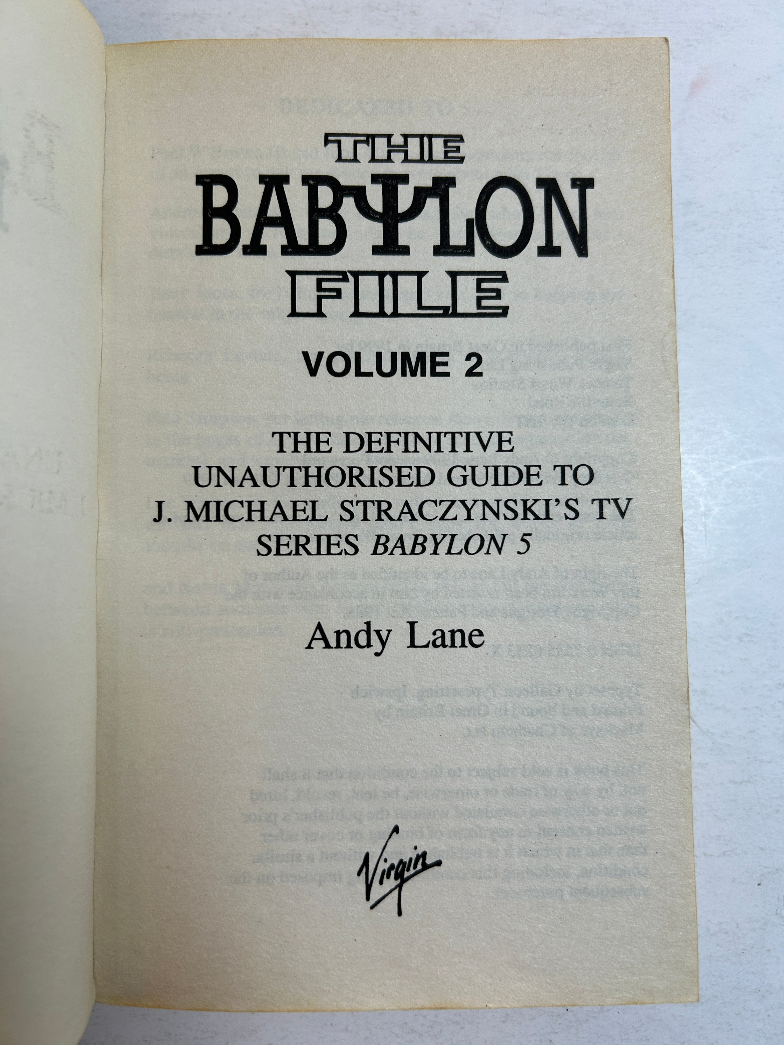 Lot of 2 The Babylon File Vol 1 & 2 by Andy Lane (Unauthorized Guide to Babylon 5) SC