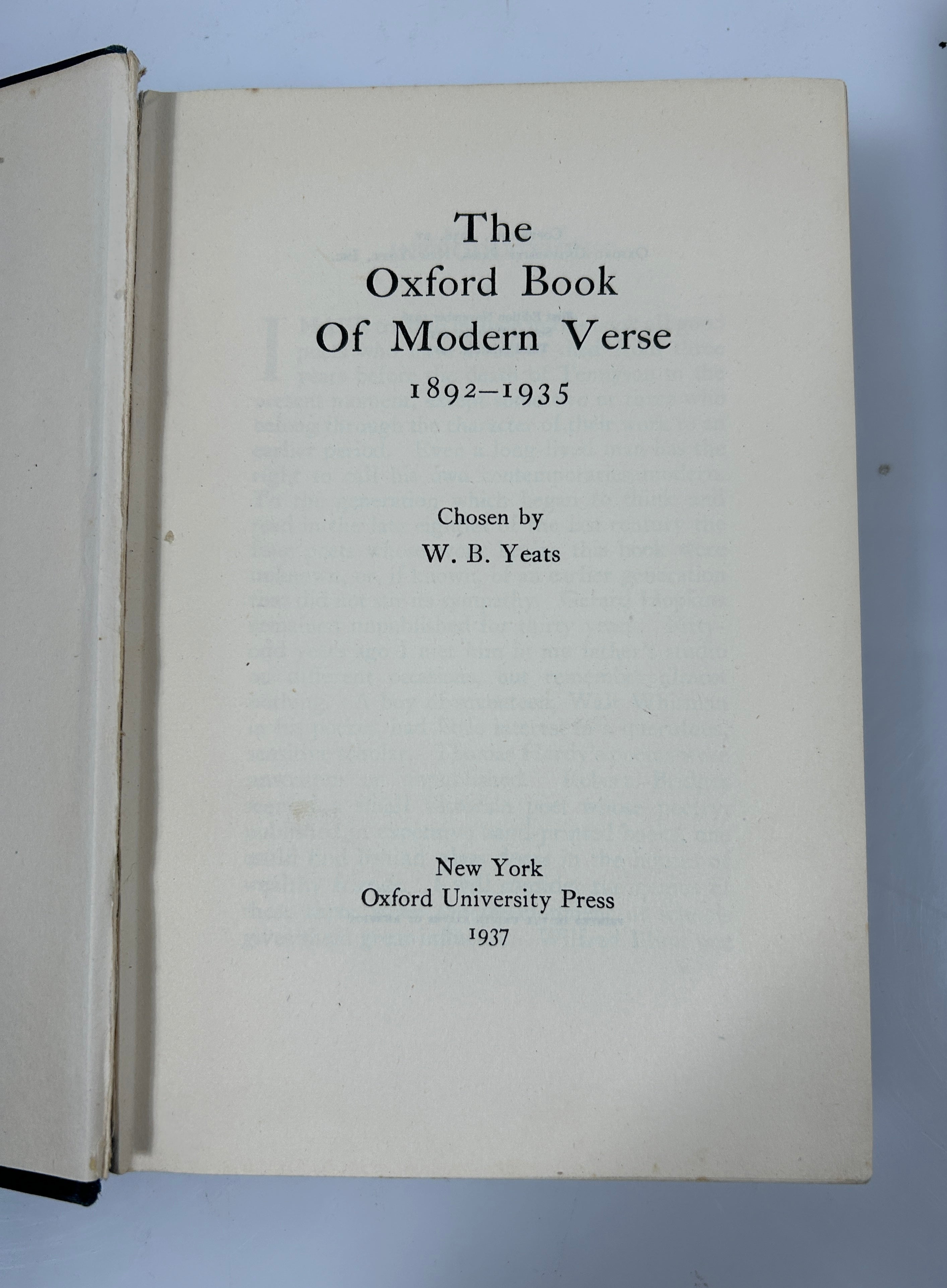 Lot of 2: The Oxford Book of Modern Verse (1947)/English Verse (1953) HC