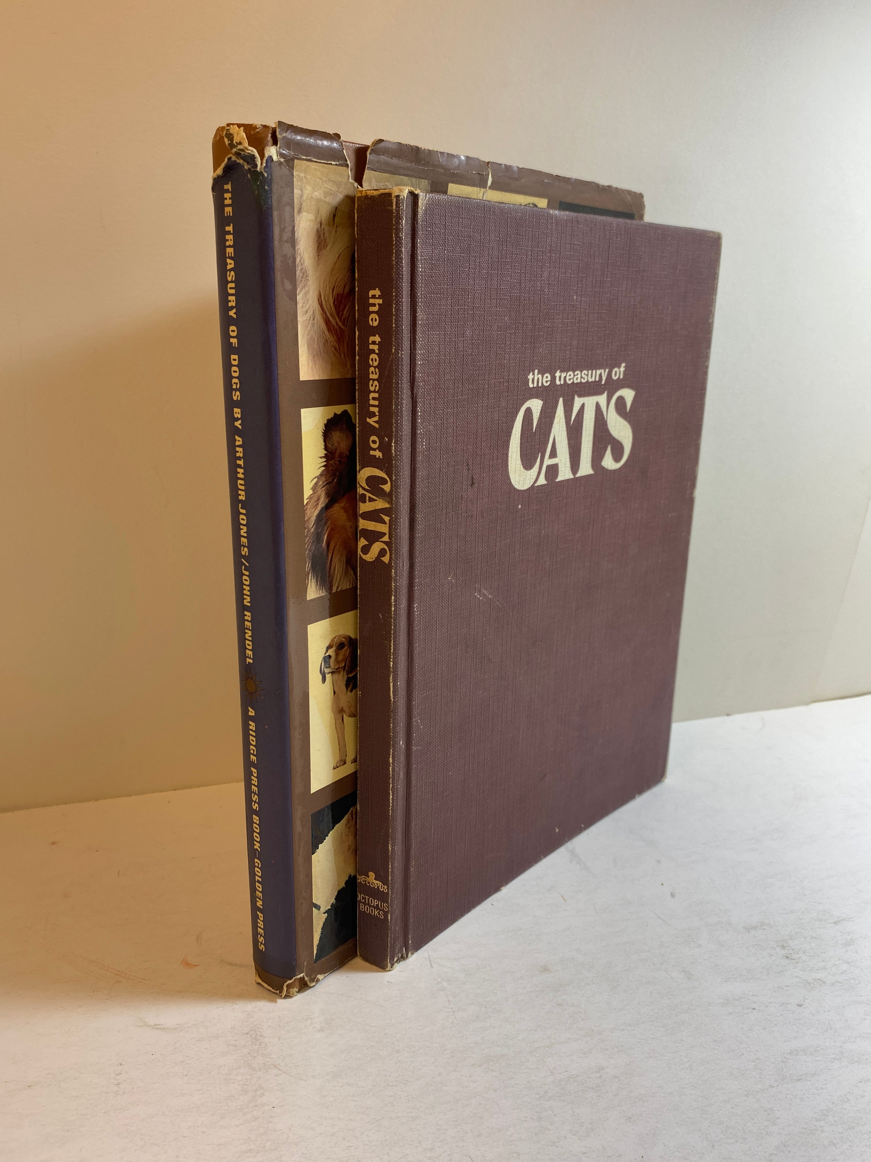 Lot of 2: The Treasury of Dogs/The Treasury of Cats 1964-72 Vintage HC