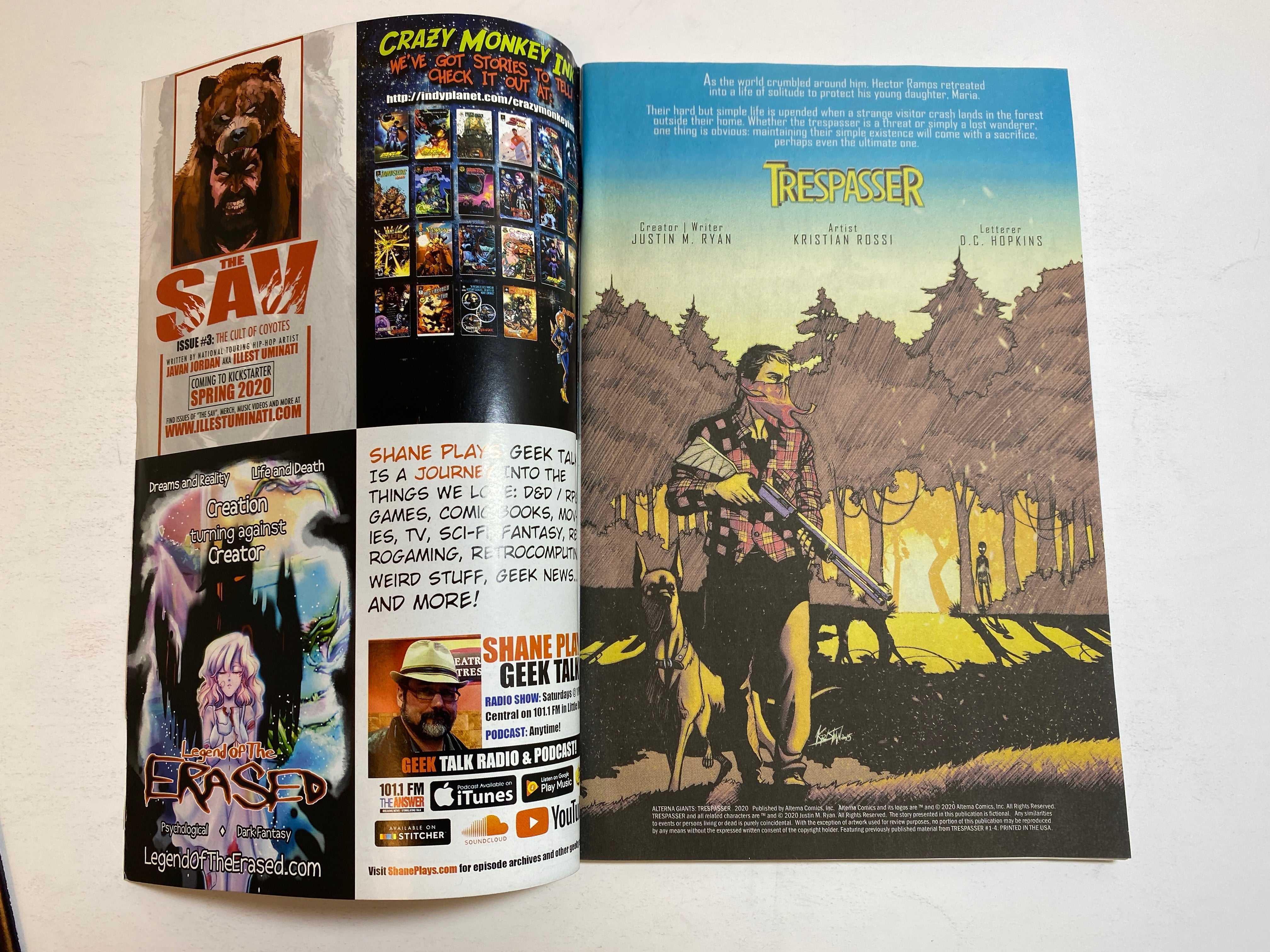 Lot of 2 Trespasser Alterna Comic Books 2017 *signed*
