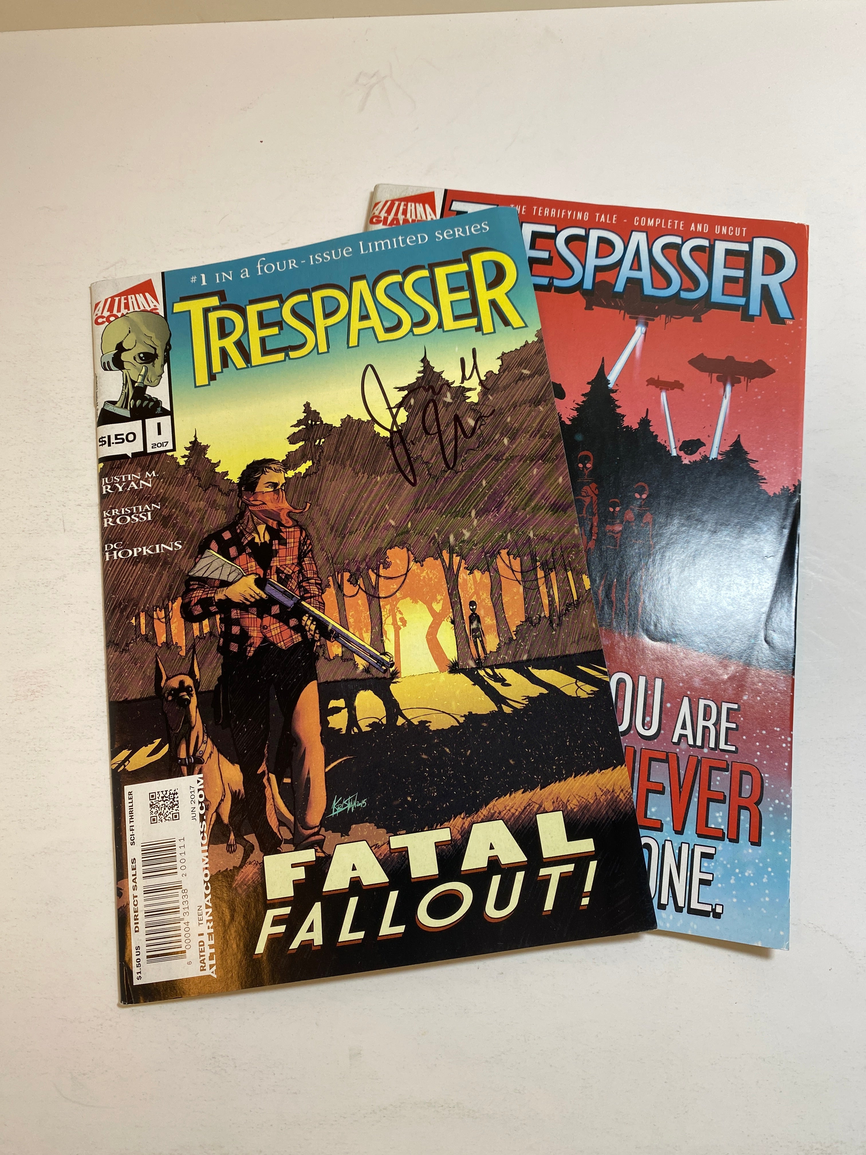 Lot of 2 Trespasser Alterna Comic Books 2017 *signed*