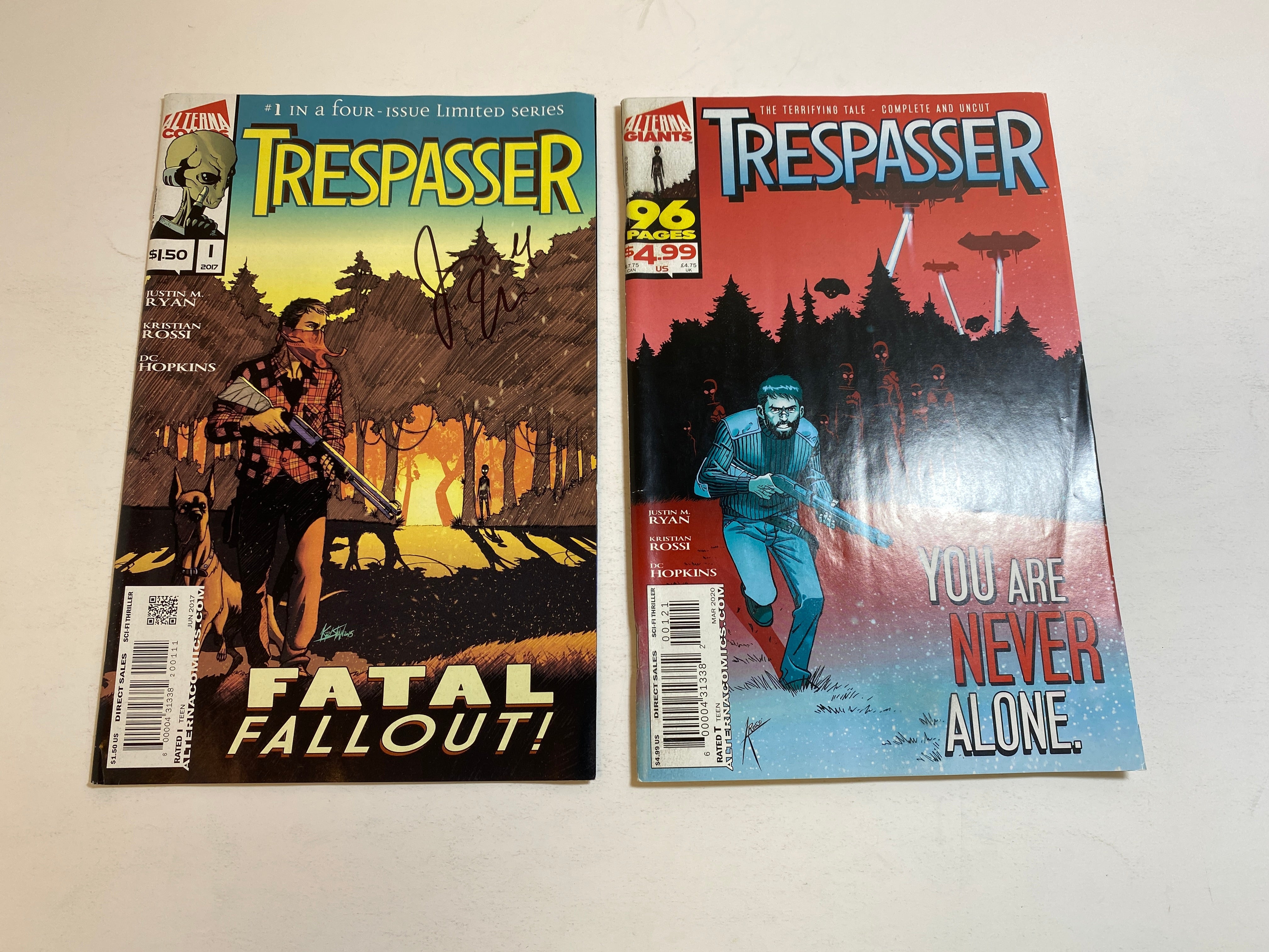 Lot of 2 Trespasser Alterna Comic Books 2017 *signed*