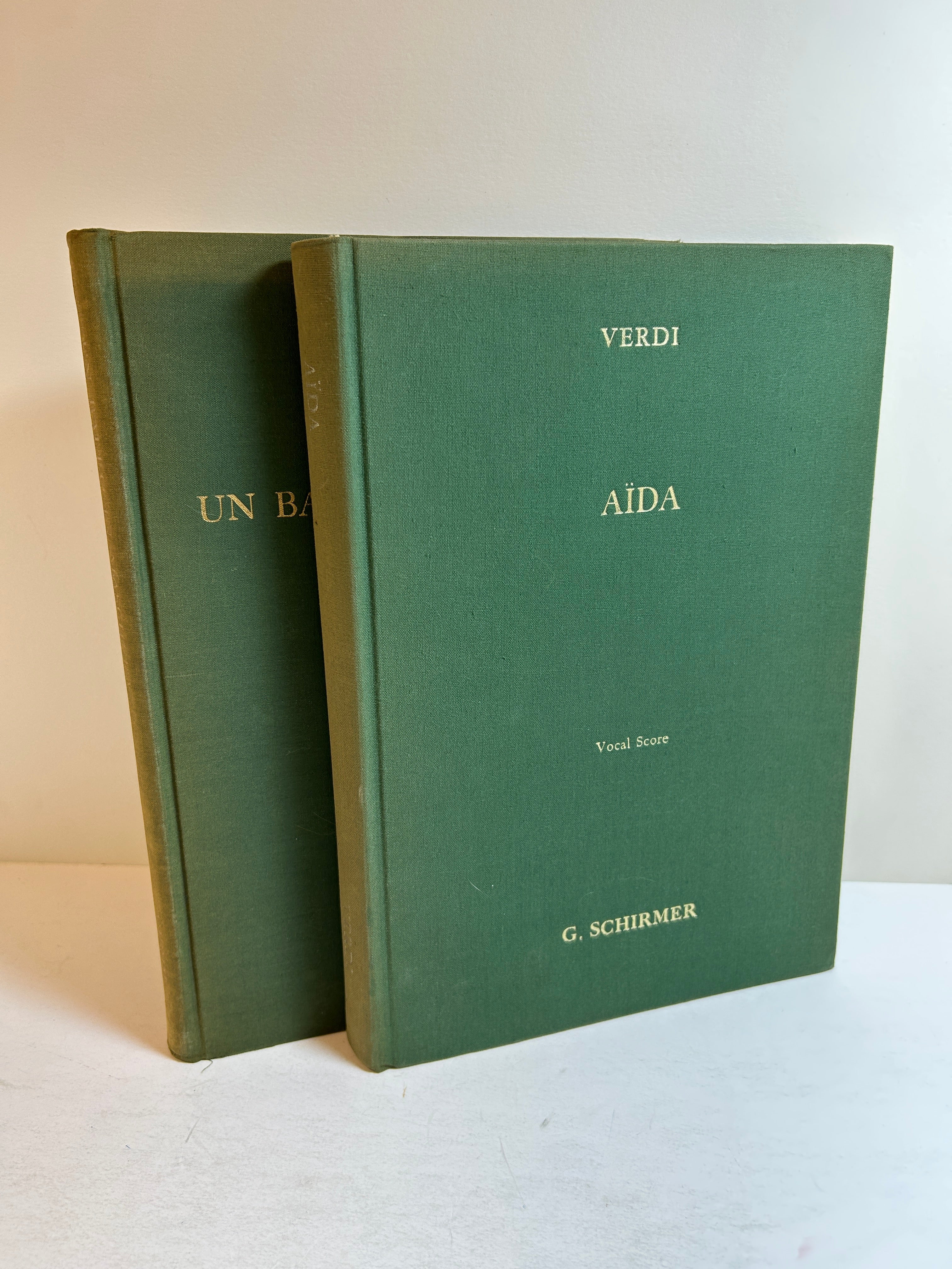 Lot of 2 Verdi Aida/Un Ballo In Maschera Bilingual Opera Score Schirmer HC