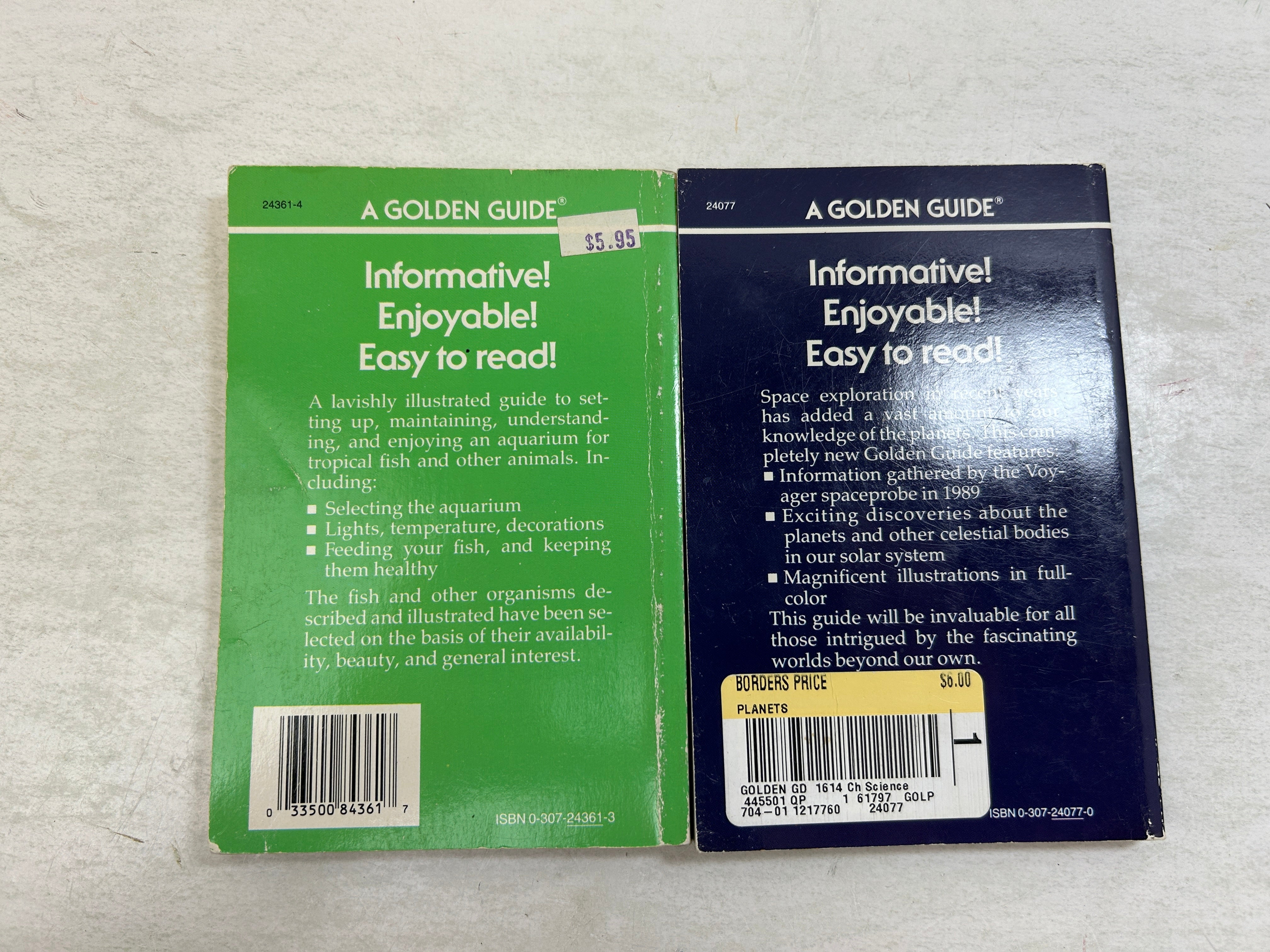 Lot of 2 Vintage A Golden Guide Planets and Tropical Fish 1987-1990 SC