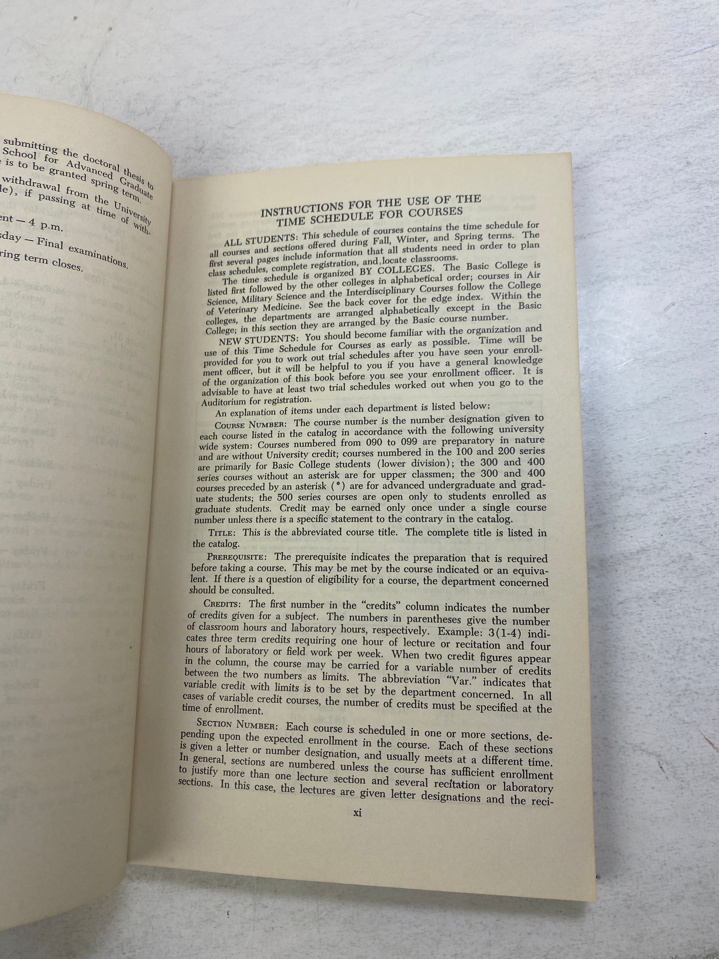 Lot of 2  Vintage Michigan State MSU Course Books 1958, 1968