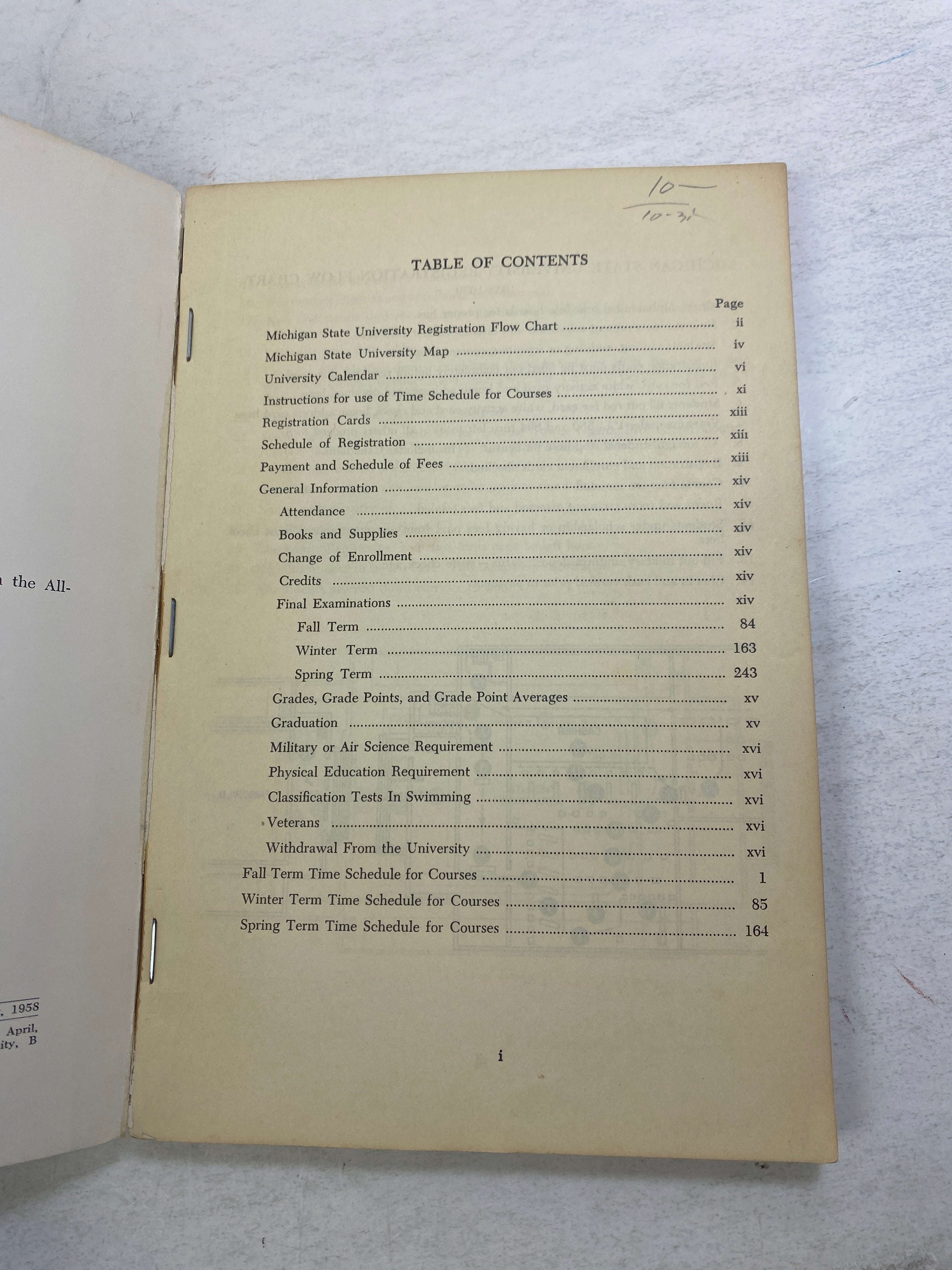 Lot of 2  Vintage Michigan State MSU Course Books 1958, 1968