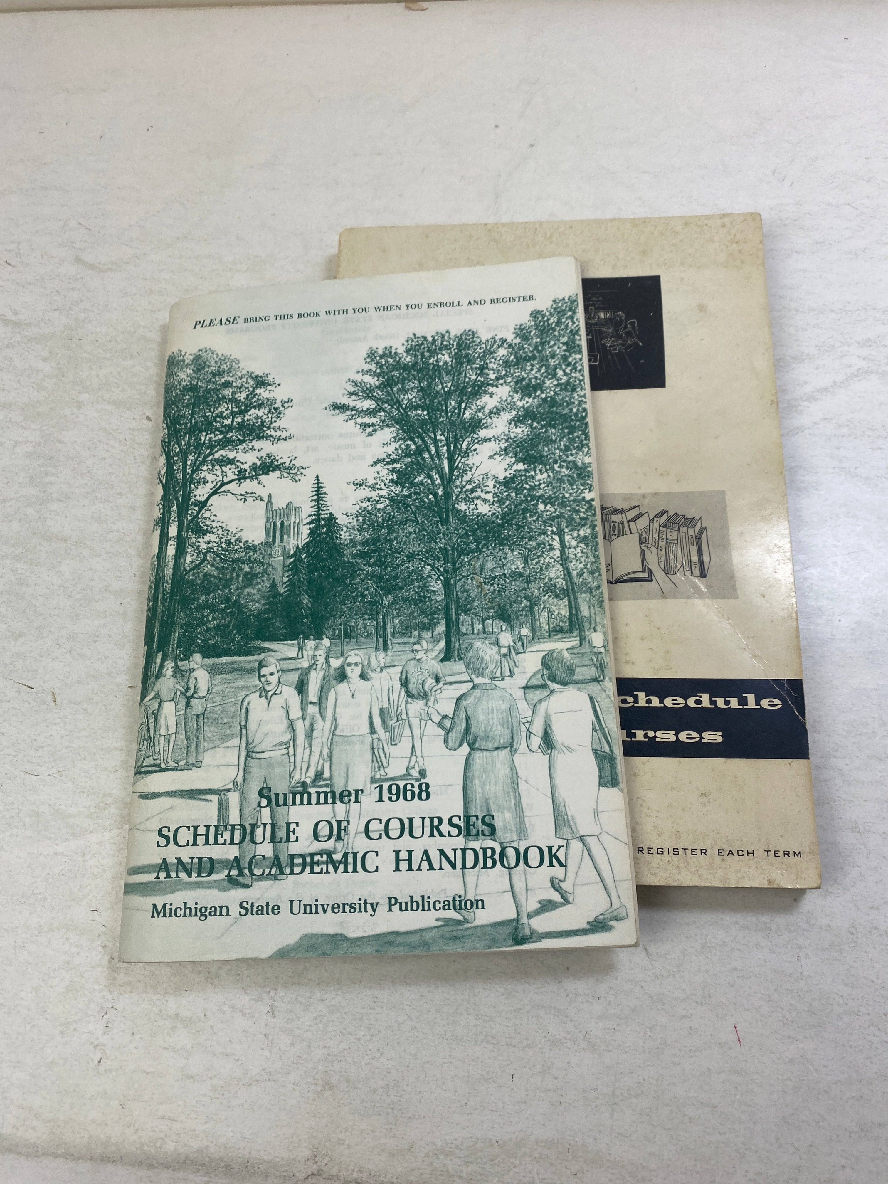 Lot of 2  Vintage Michigan State MSU Course Books 1958, 1968