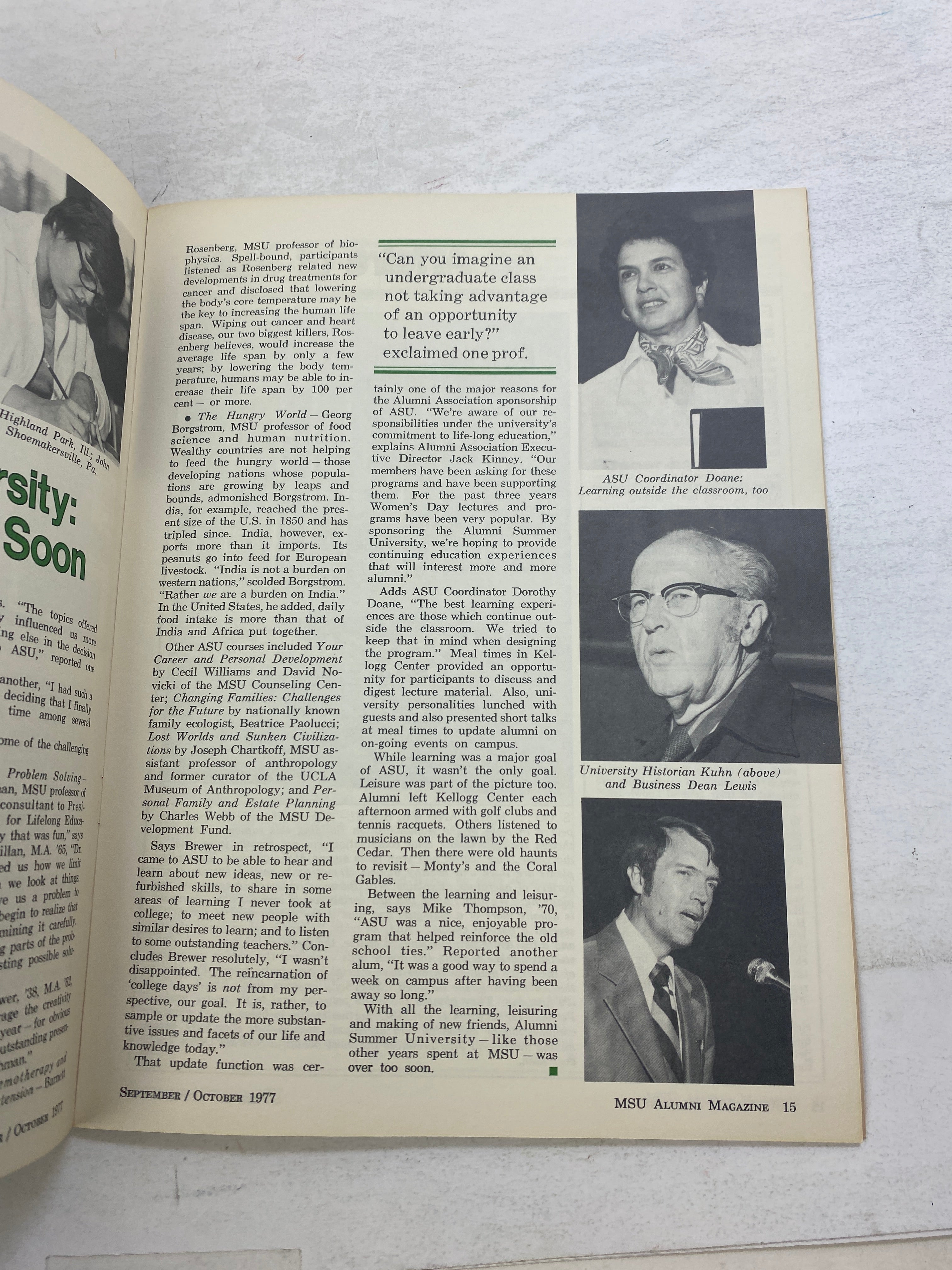 Lot of 2 Vintage MSU Alumni Association Magazines 1973, 1977