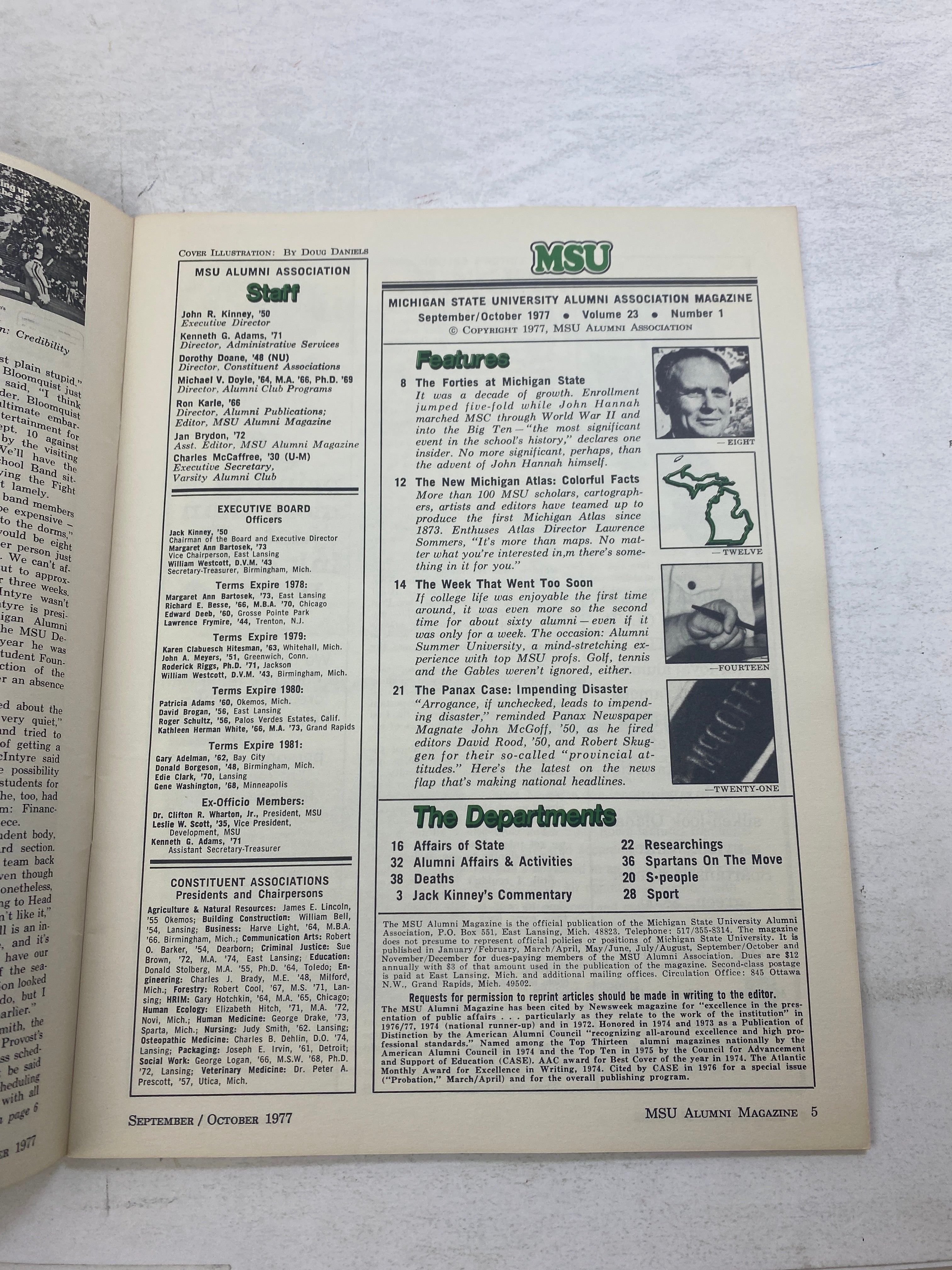 Lot of 2 Vintage MSU Alumni Association Magazines 1973, 1977