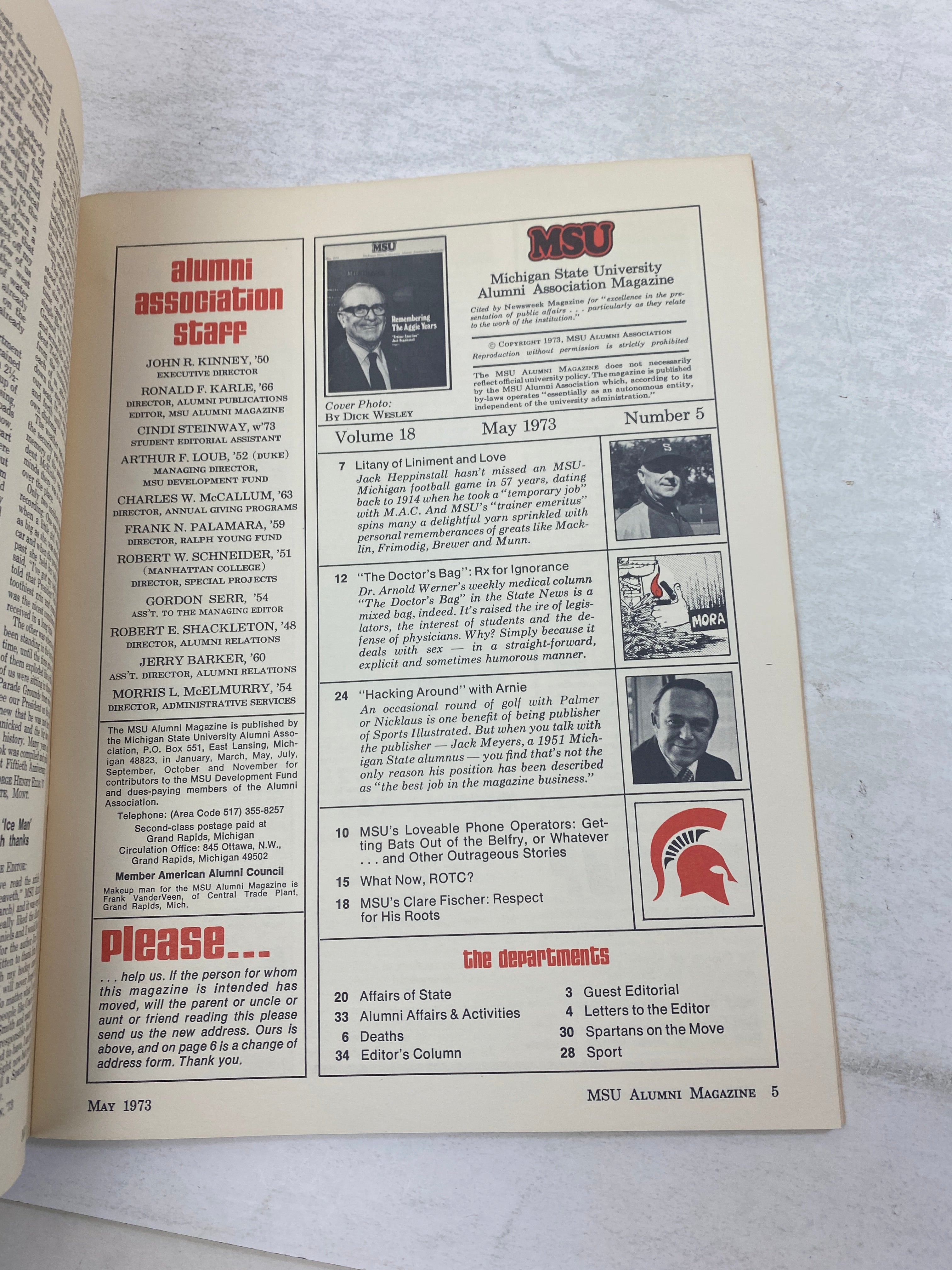 Lot of 2 Vintage MSU Alumni Association Magazines 1973, 1977