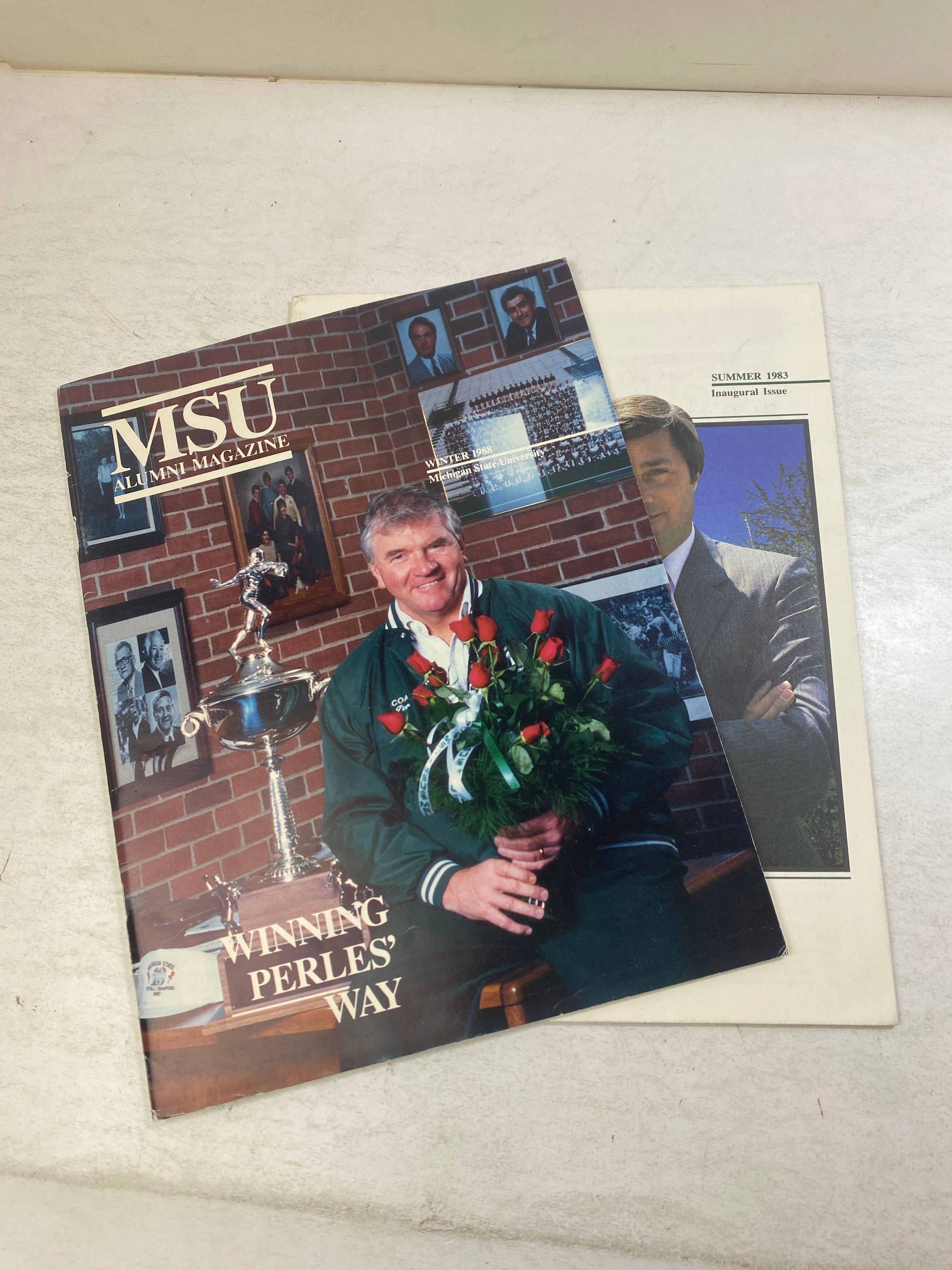 Lot of 2 Vintage MSU Alumni Association Magazines  Rose Bowl 1983 1988