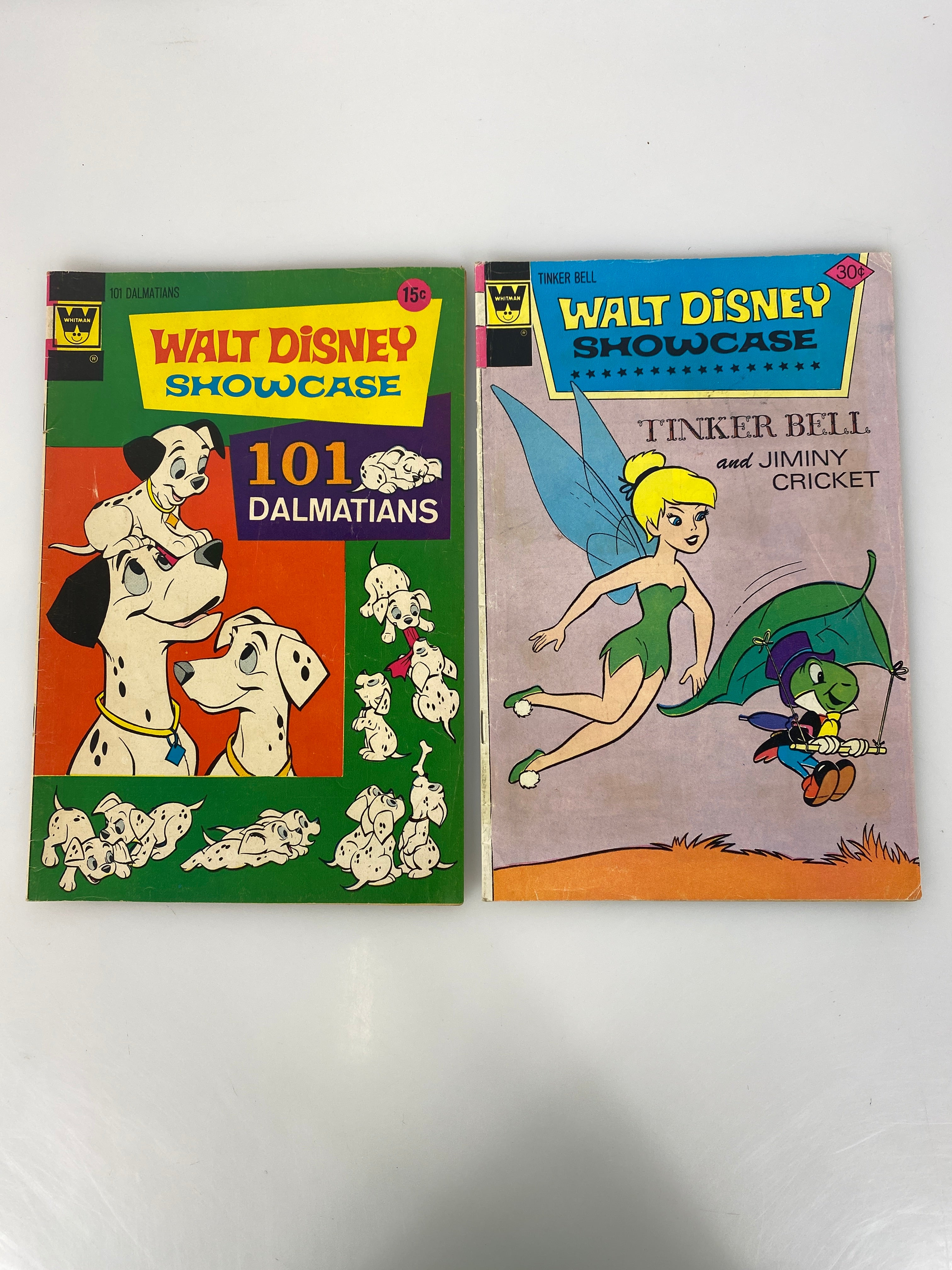 Lot of 2 Walt Disney Showcase Comics Tinkerbell 101 Dalmatians 1961-1976