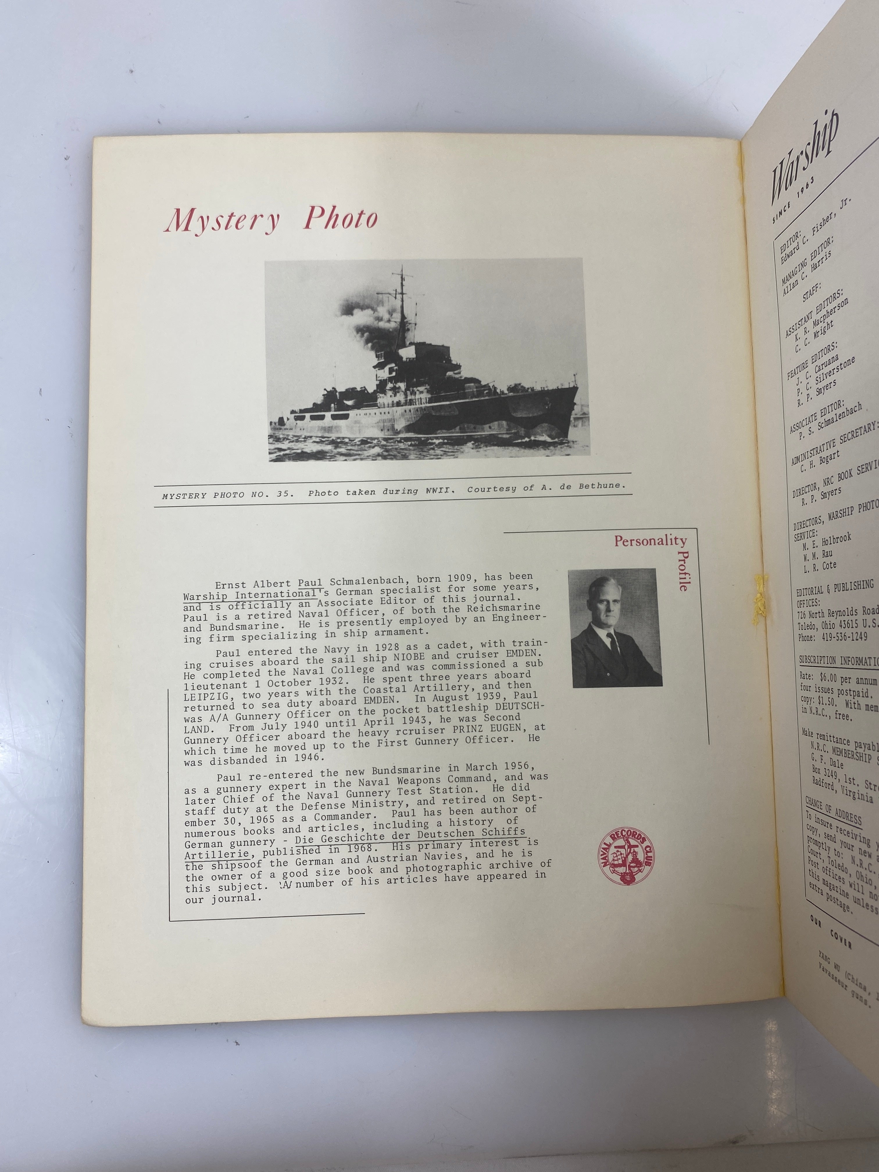 Lot of 2 Warship International No 4 1971 & No 1 1974SC