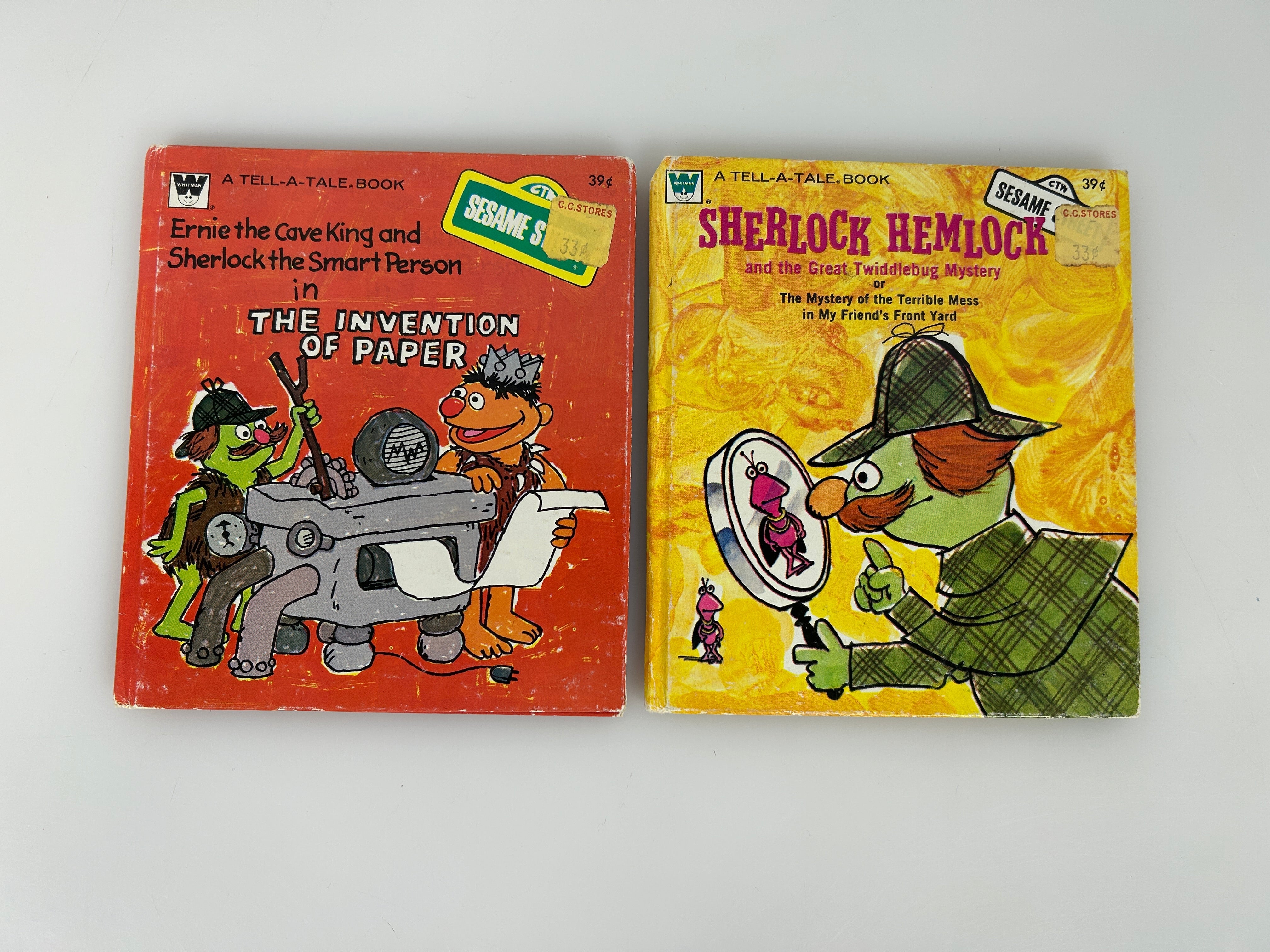 Lot of 2 Whitman Tell A Tale Books 1972 &75 Sesame Street Mysteries HC