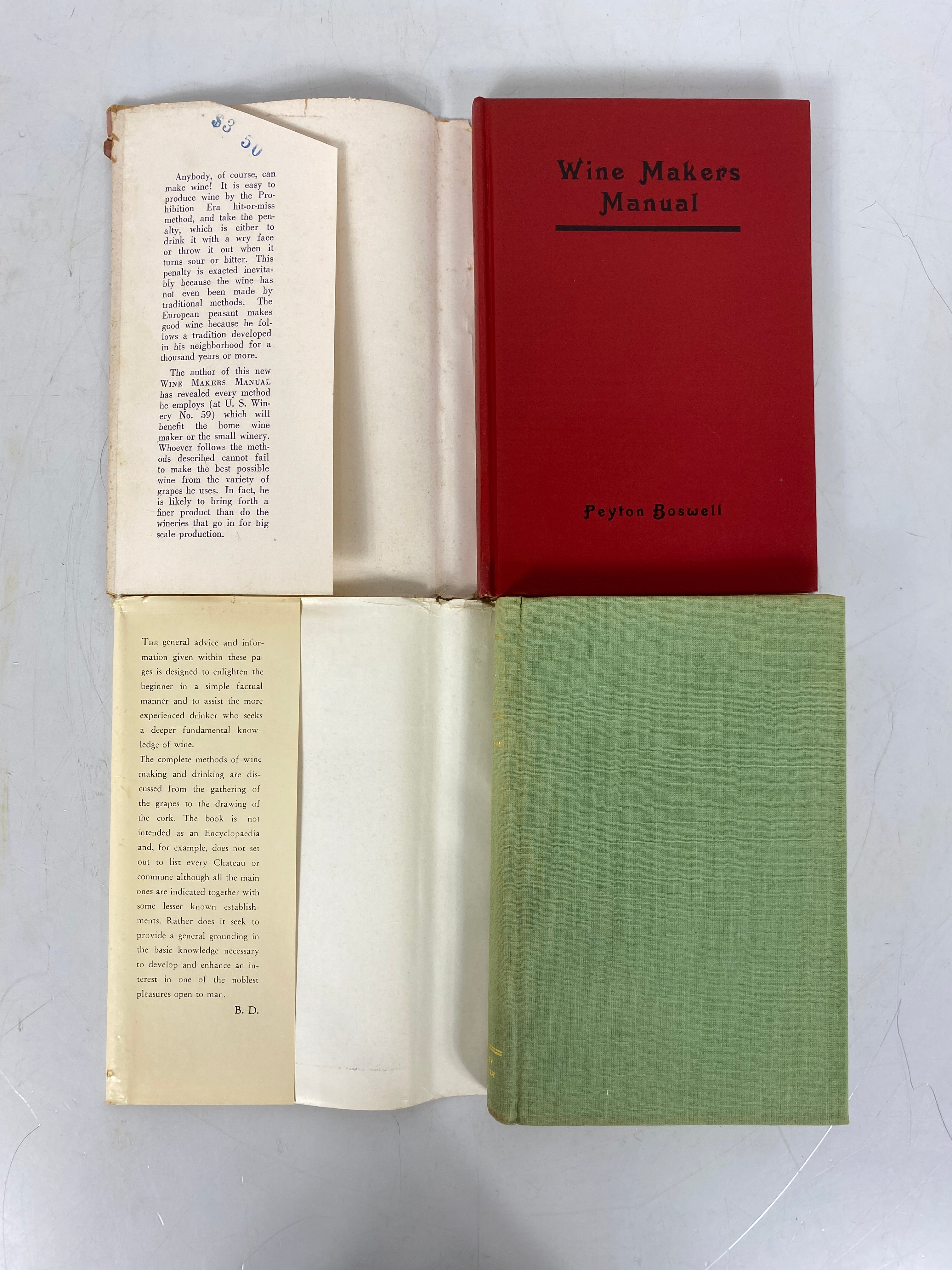 Lot of 2: Wine Makers Manual (Boswell)/A Guide to Good Wine 1952-71 HCDJ