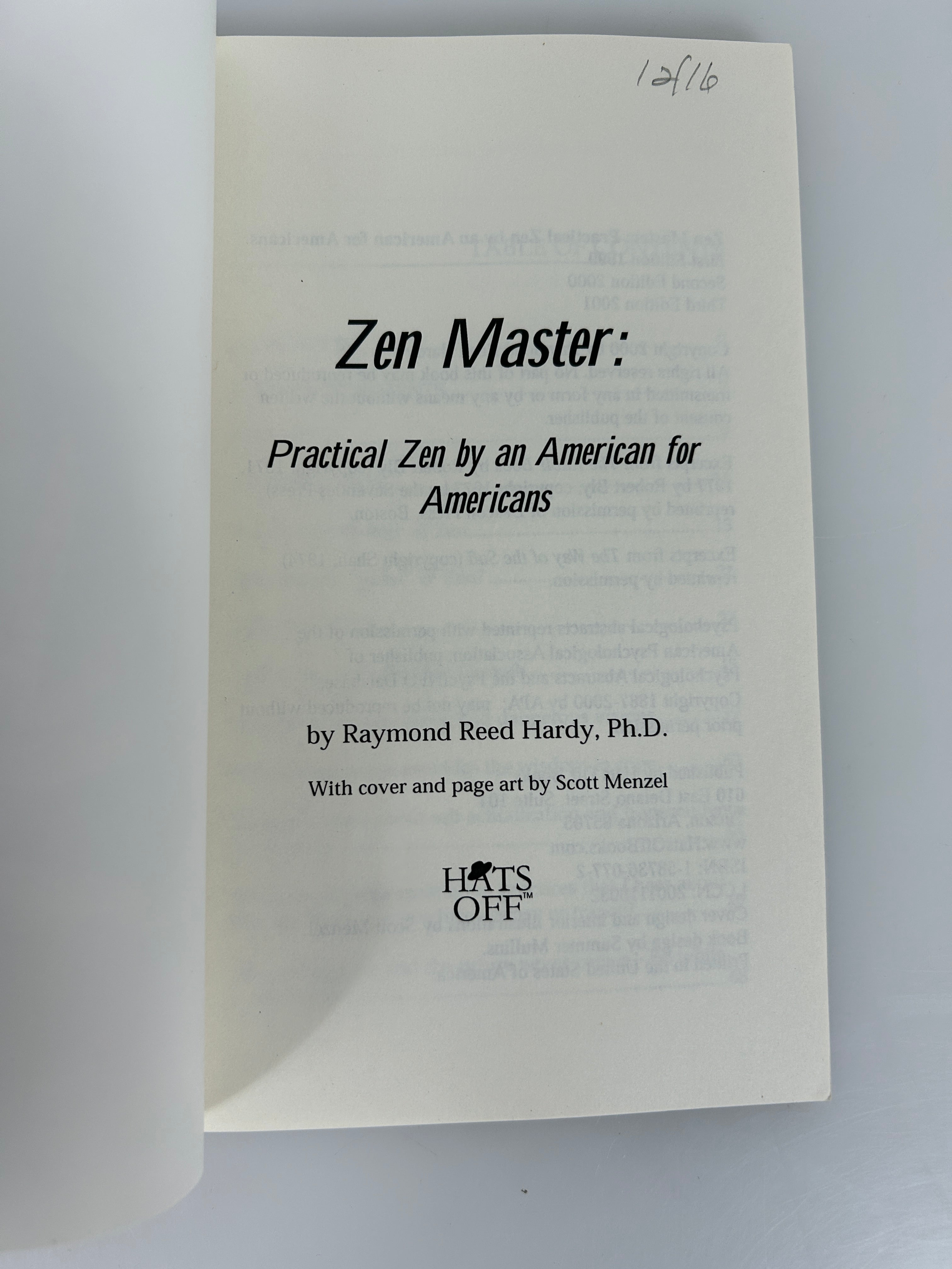 Lot of 2 Zen Studies: Zen Student/Zen Master by Raymond Reed Hardy, PhD SC