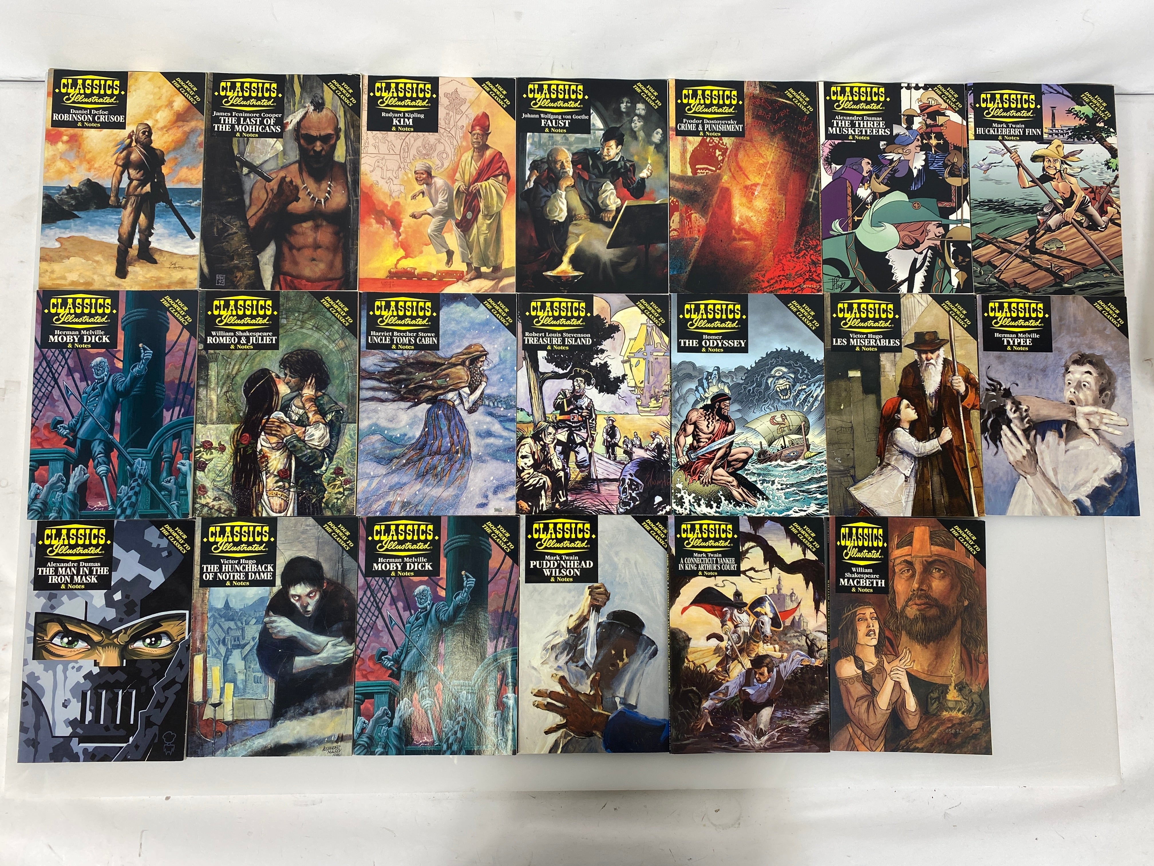 Lot of 20 Acclaim-Classics Illustrated Graphic Novels With Notes 1997