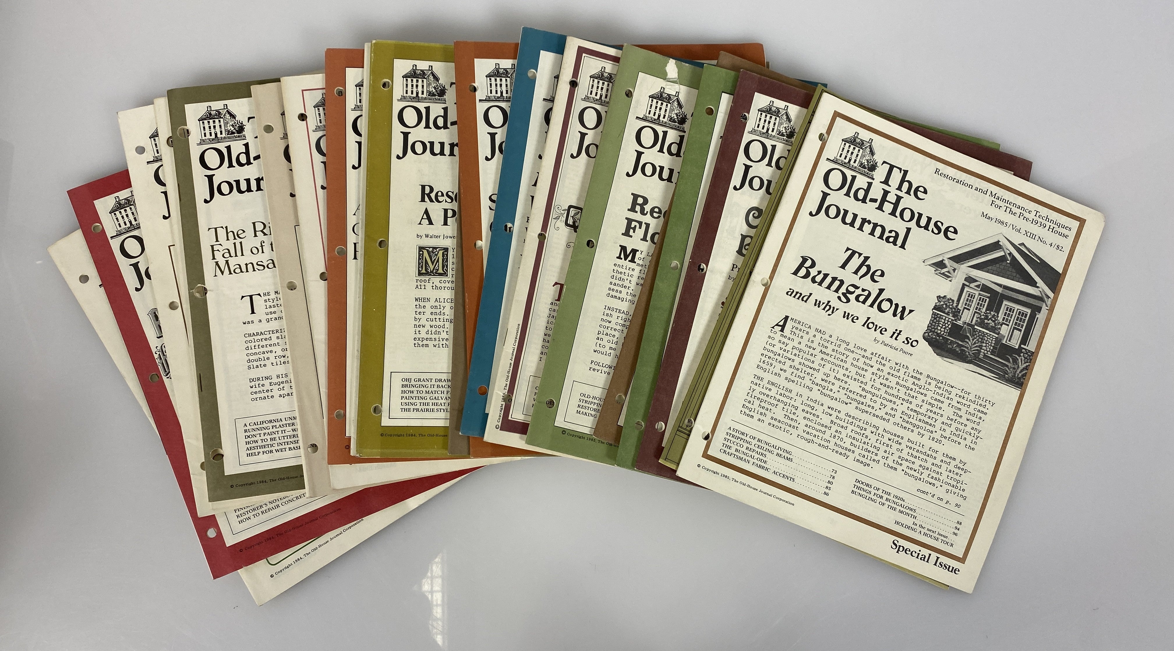 Lot of 20 The Old-House Journal magazine/newsletter run 1984-1985