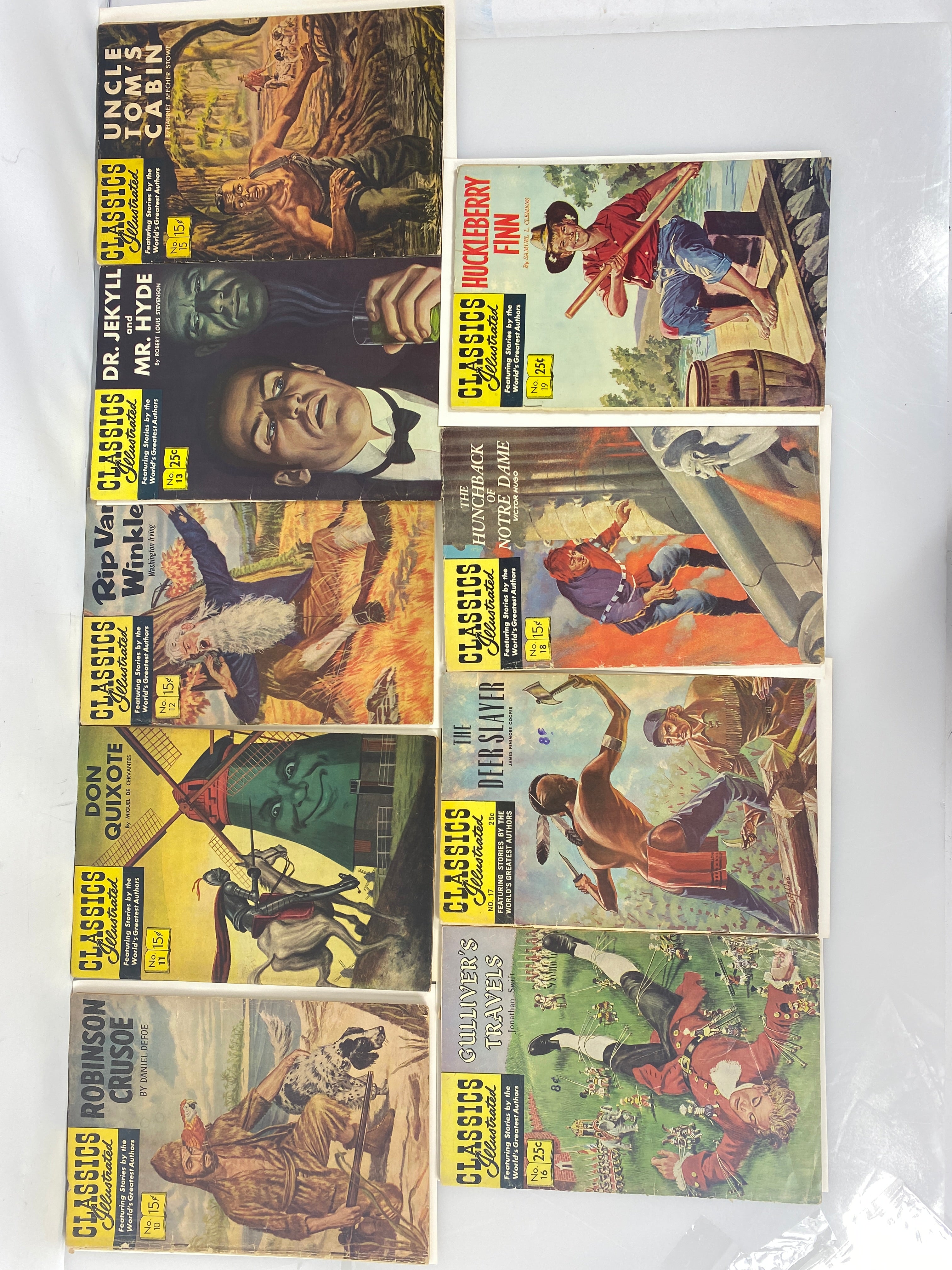 Lot of 21  Classics Illustrated Comics 21-49 Reissued Covers 1950s-1960s