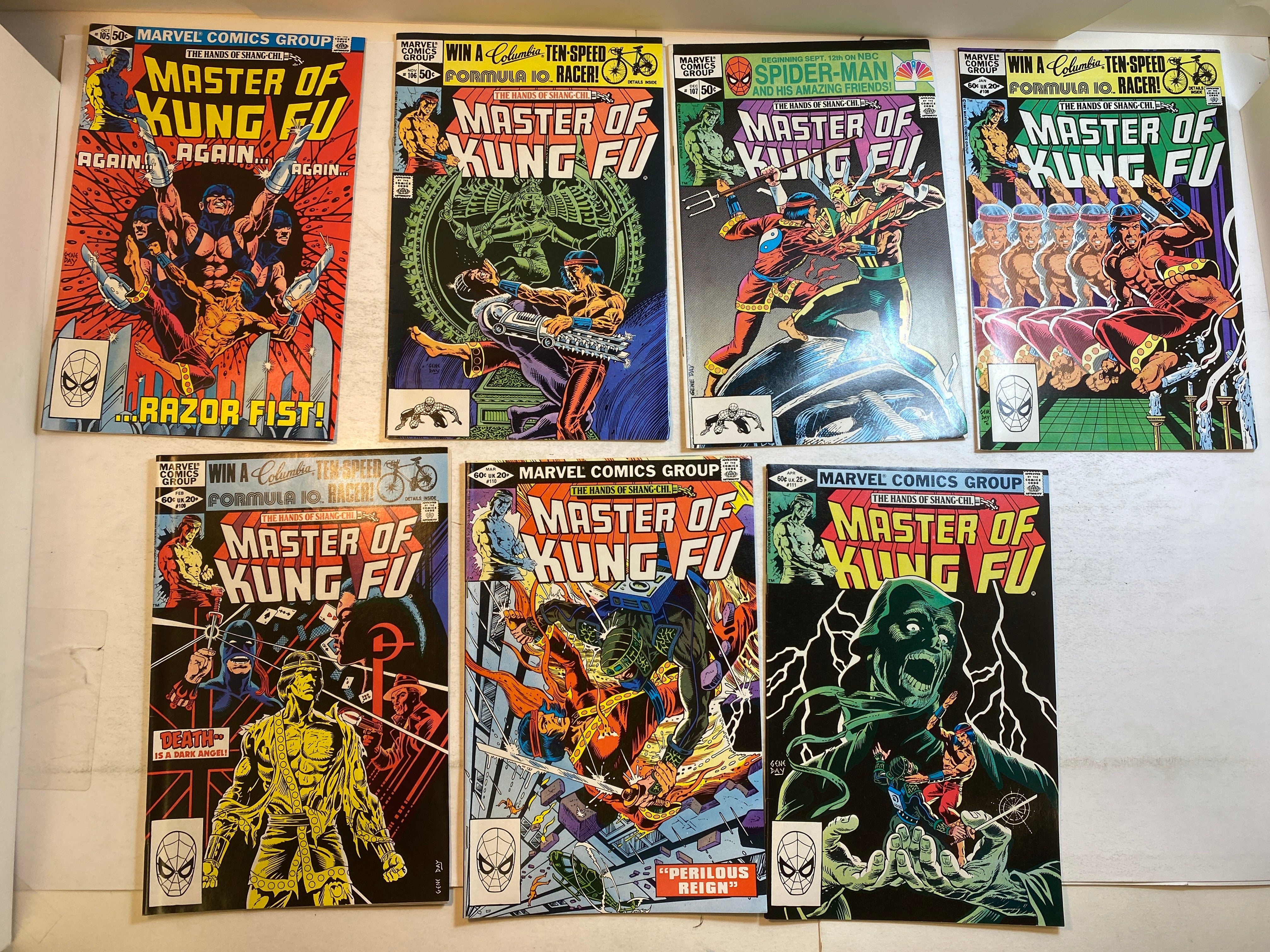 Lot of 21 Master of Kung Fu Marvel Comics 1981-1983