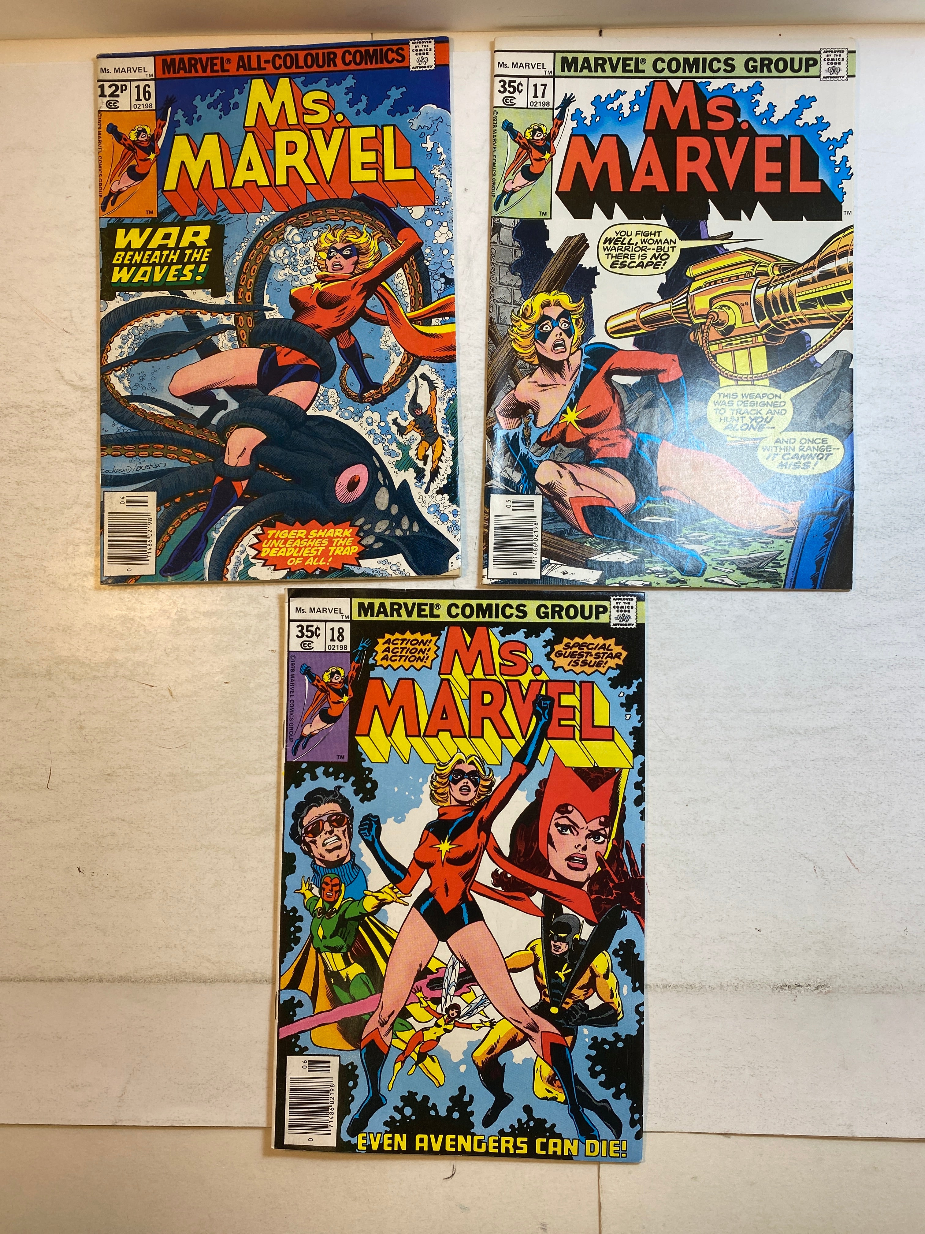 Lot of 21 Ms. Marvel 1-21 Comics 1977-1978