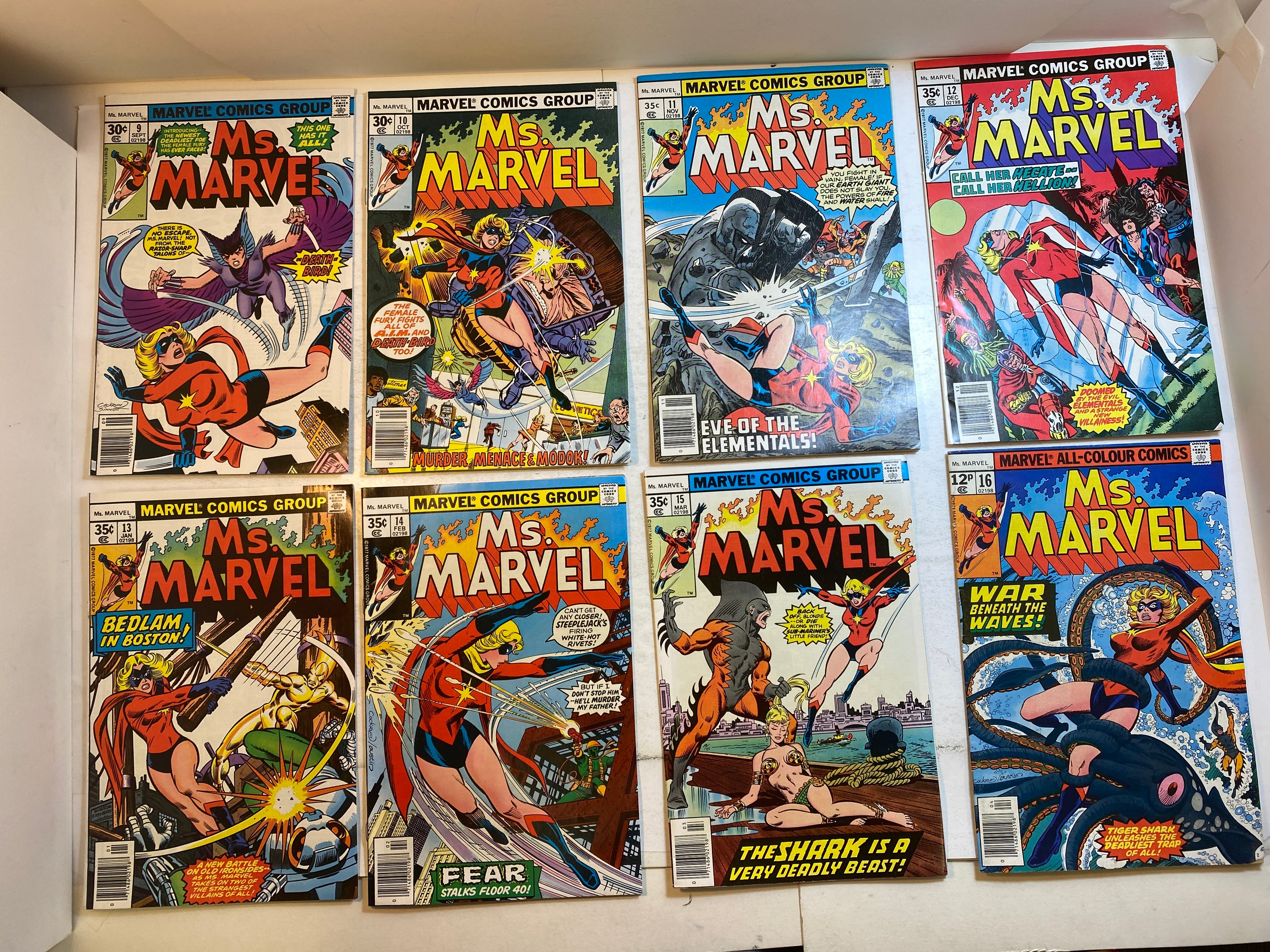 Lot of 21 Ms. Marvel 1-21 Comics 1977-1978