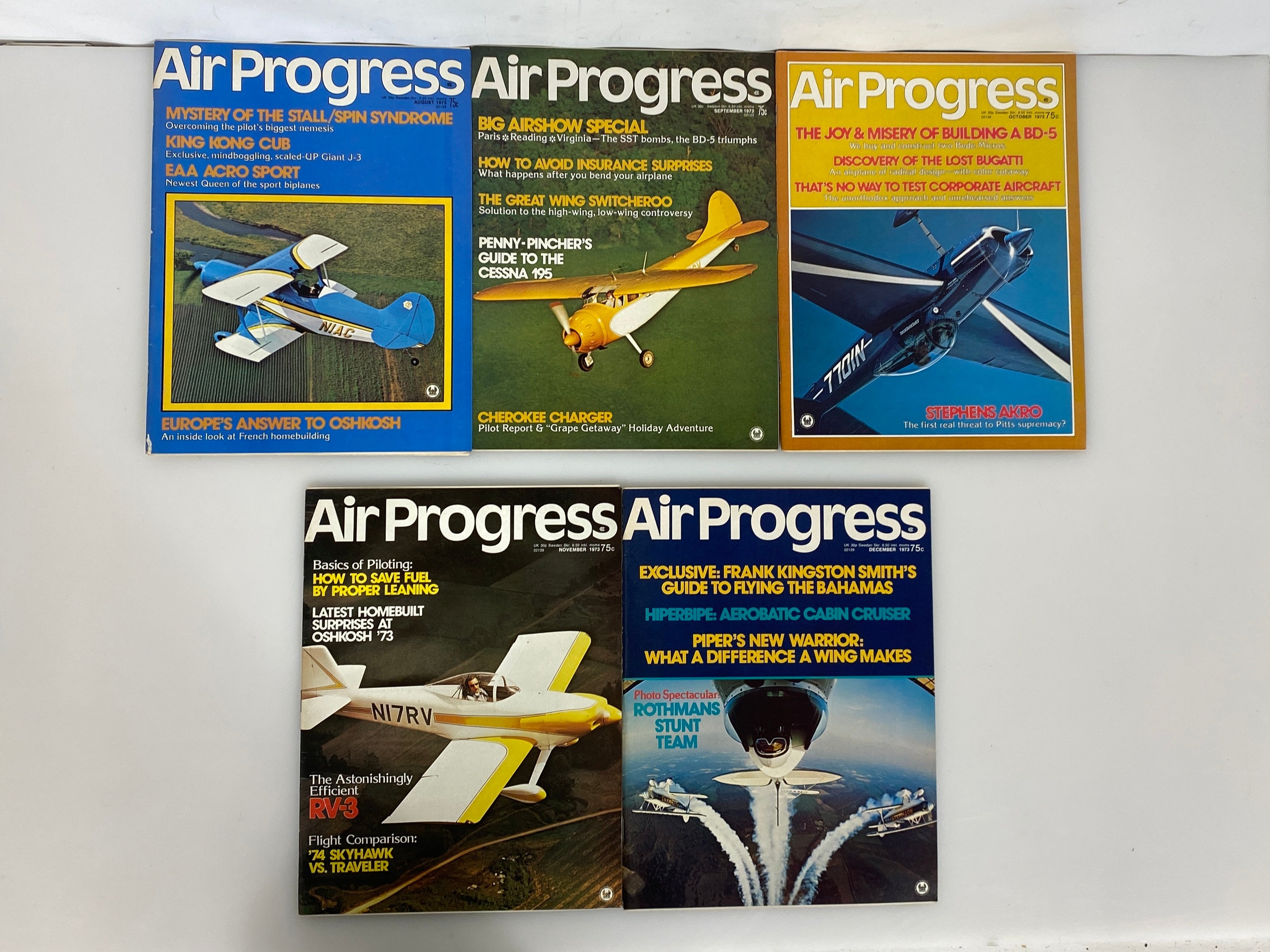 Lot of 21 Vintage Air Progress Magazines 1973-1974