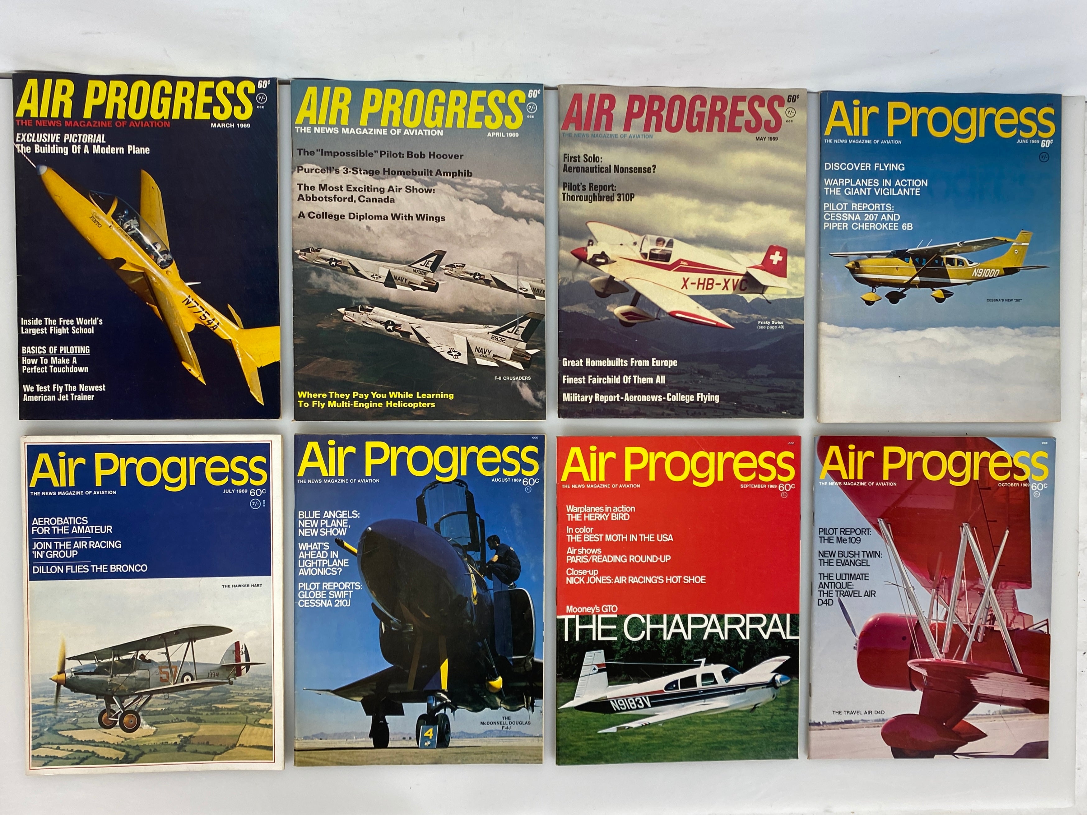 Lot of 22 Vintage Air Progress Magazines 1969-1970