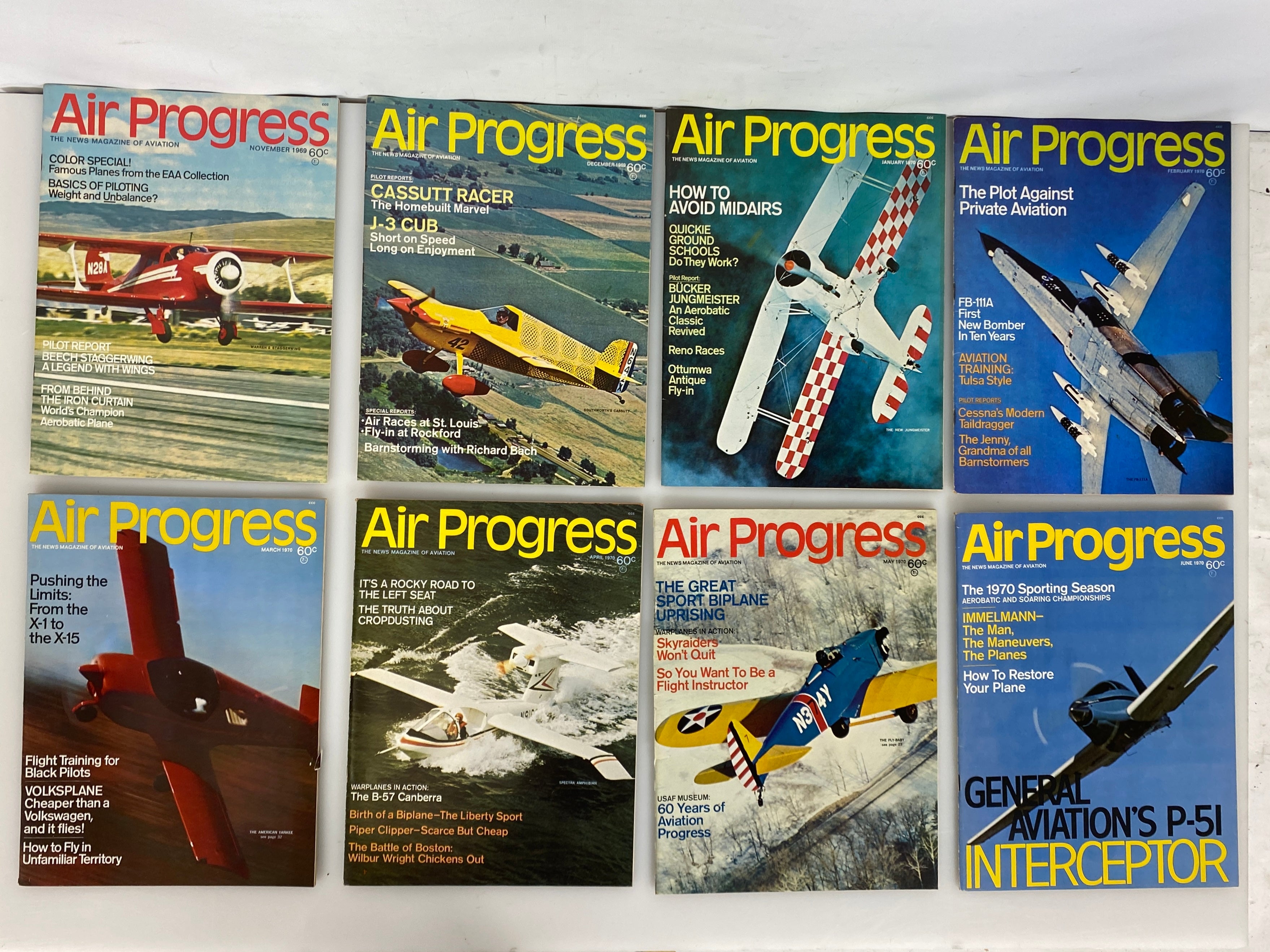 Lot of 22 Vintage Air Progress Magazines 1969-1970