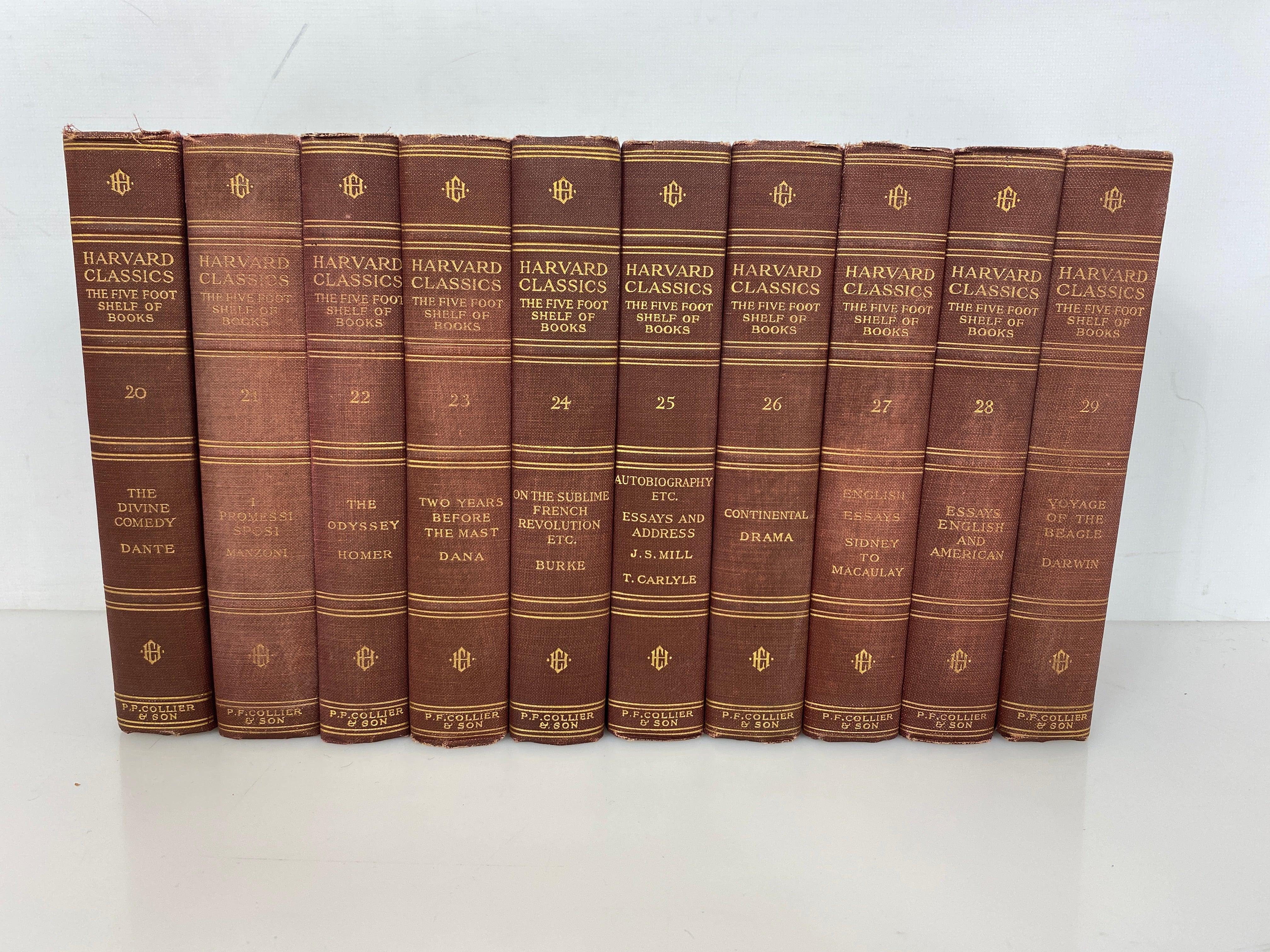 Lot of 23 Harvard Classics Five Foot Shelf of Books (7-29) 1909 Cloth HC