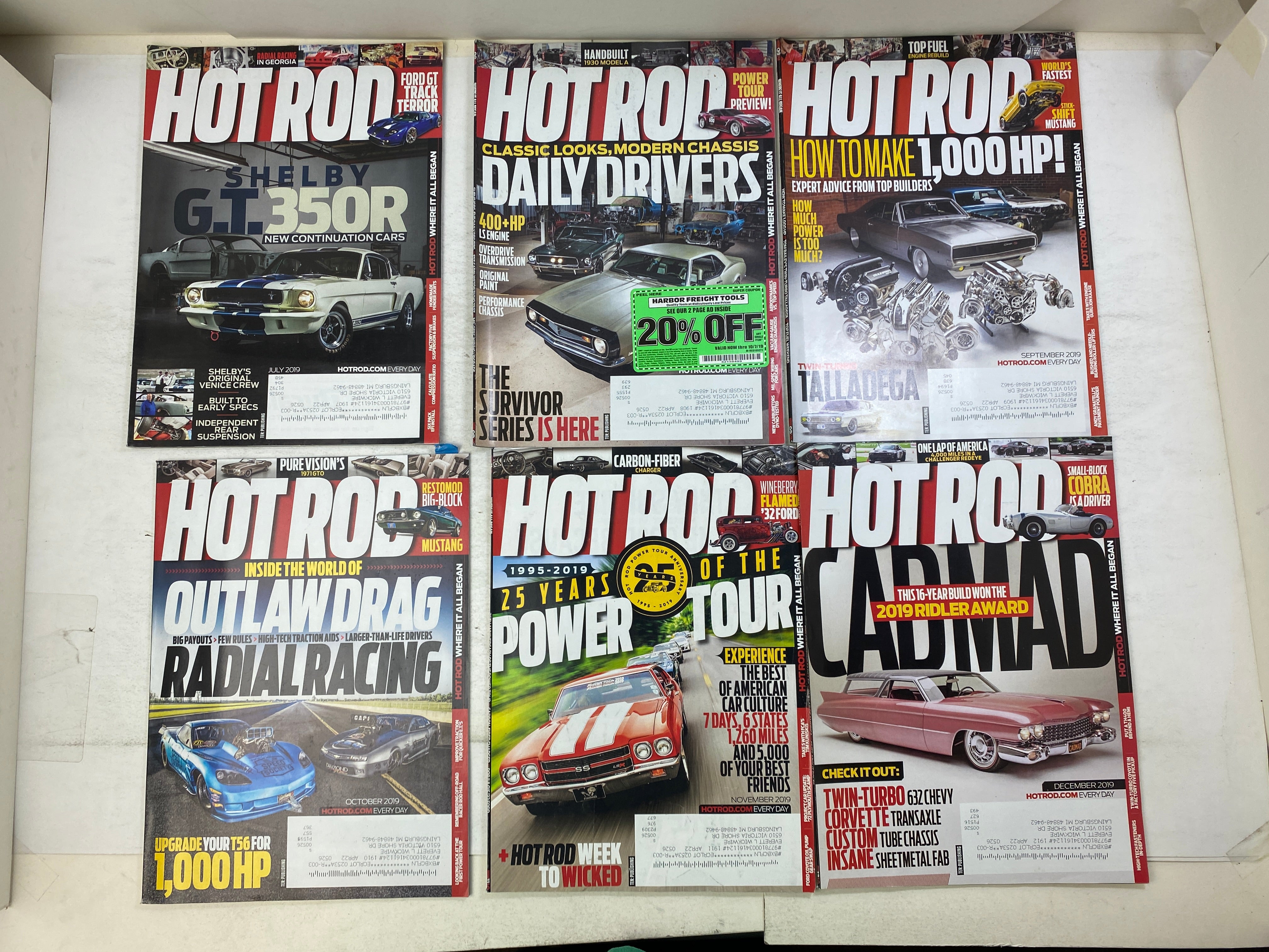 Lot of 24 Hot Rod Magazines 2019-2020 Full Run