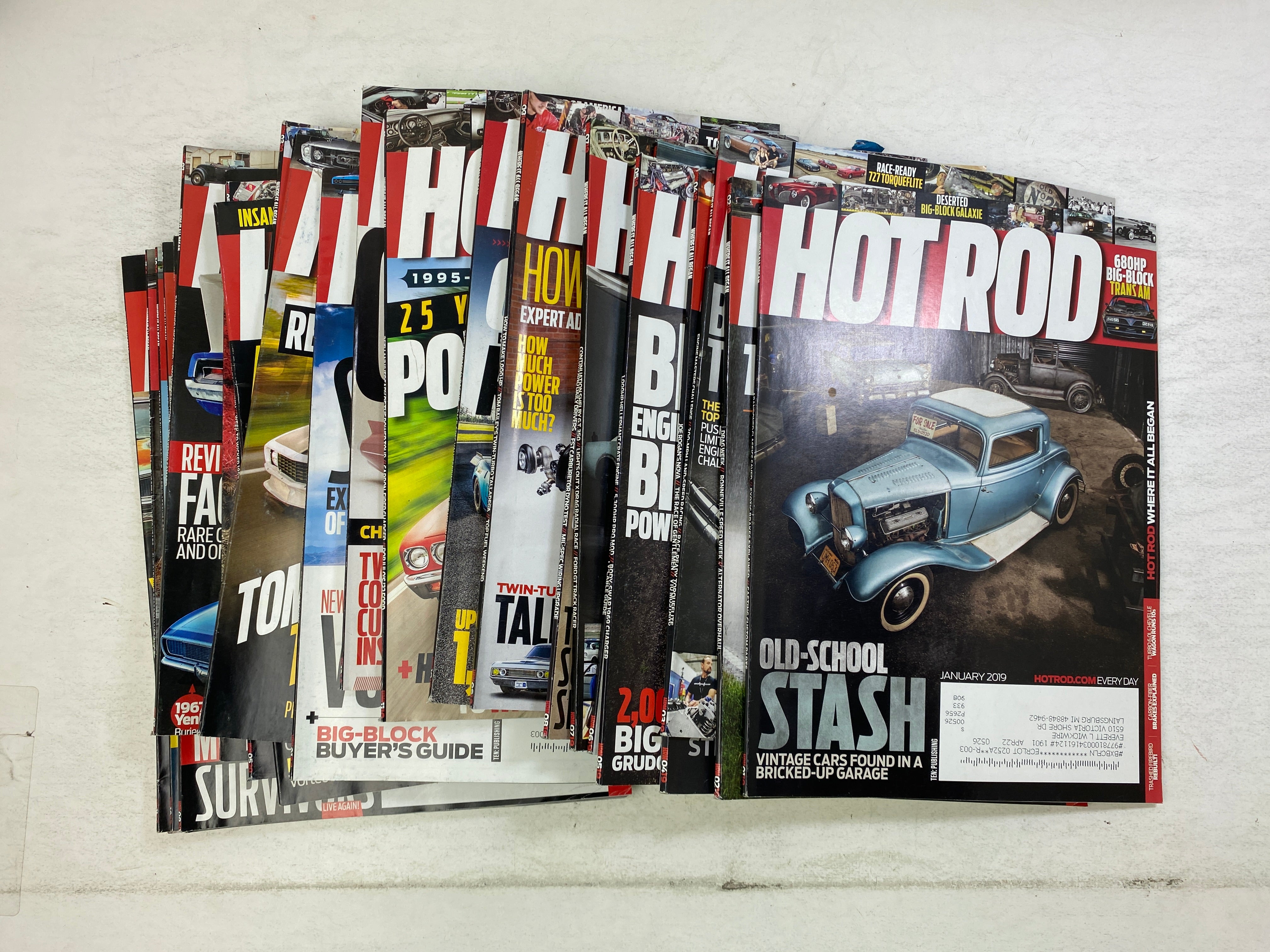 Lot of 24 Hot Rod Magazines 2019-2020 Full Run