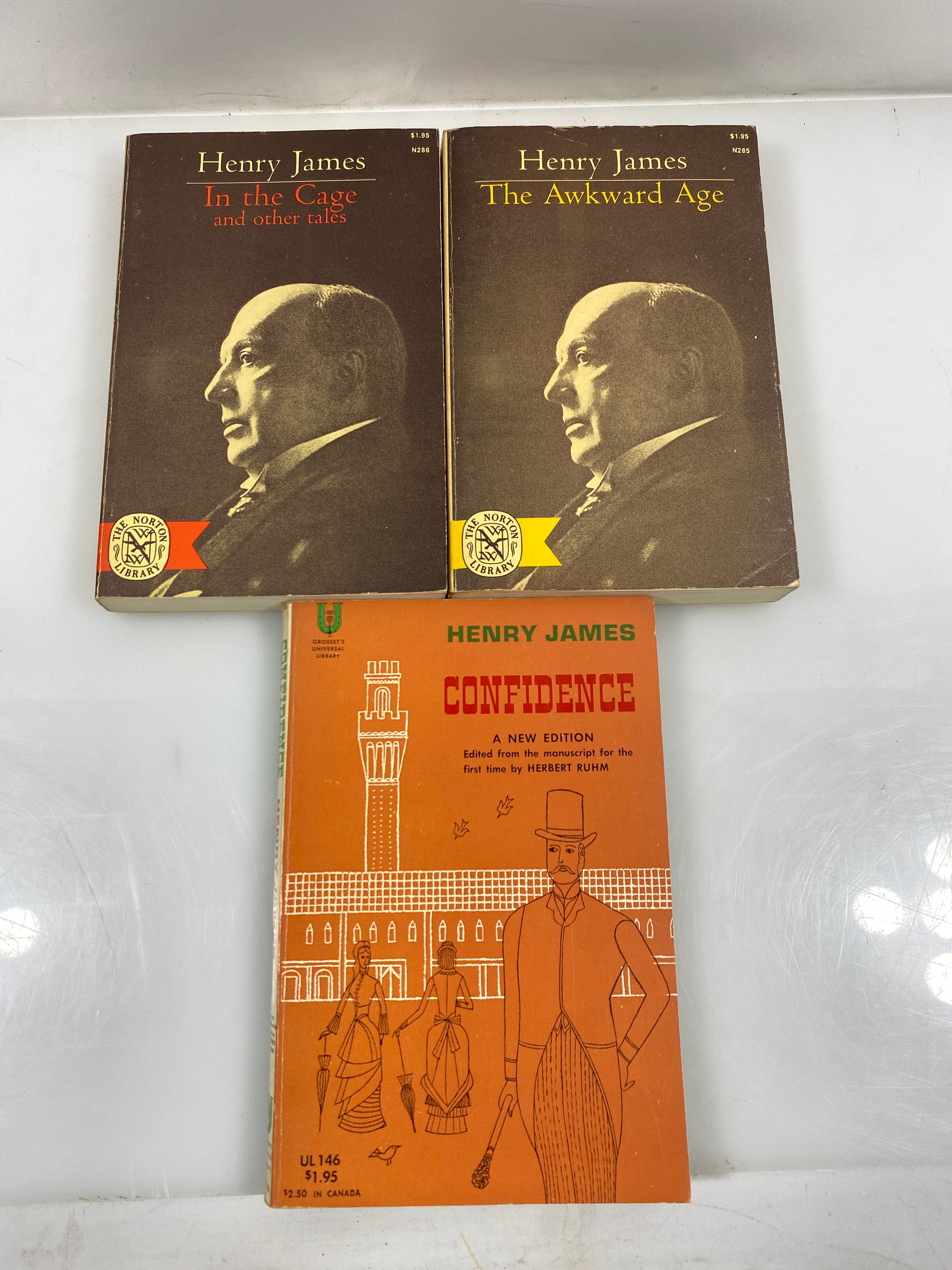 Lot of 3 1960's Henry James Paperbacks In the Cage, Awkward Age, Confidence