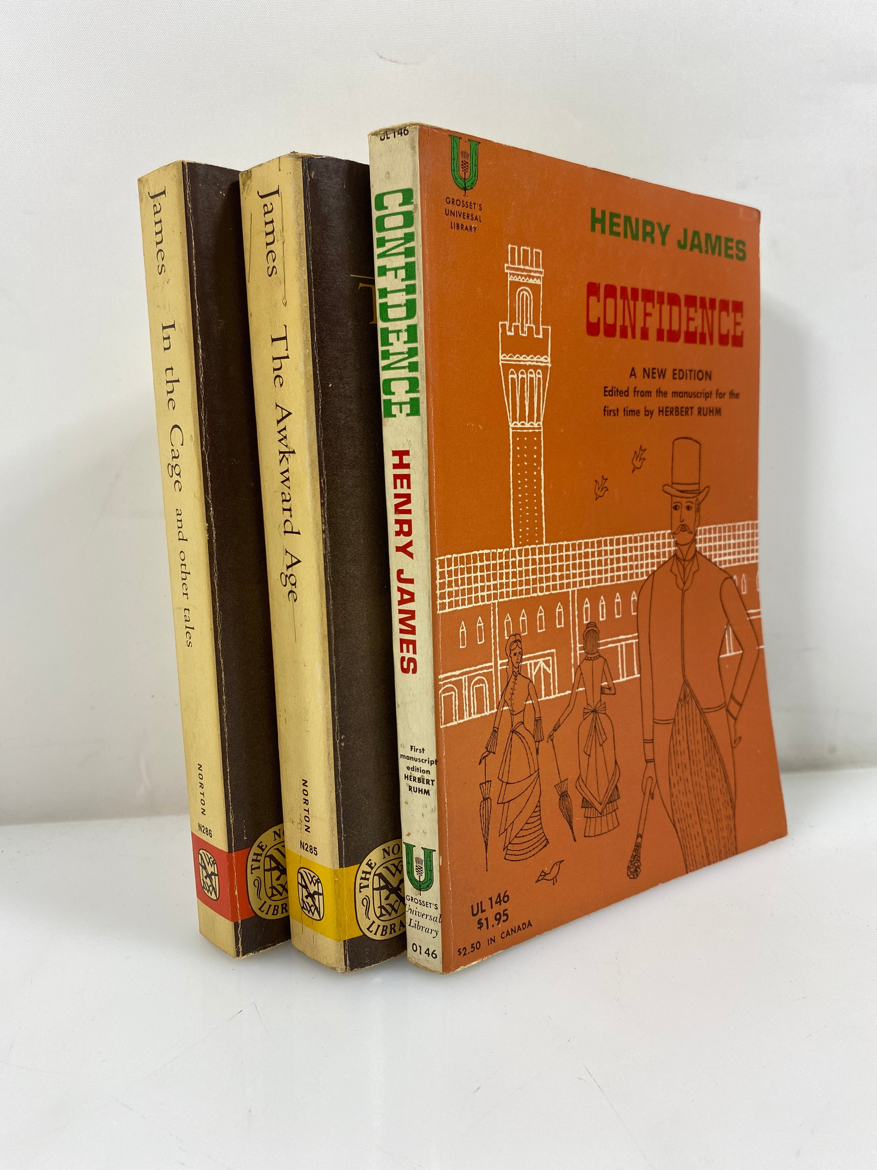 Lot of 3 1960's Henry James Paperbacks In the Cage, Awkward Age, Confidence