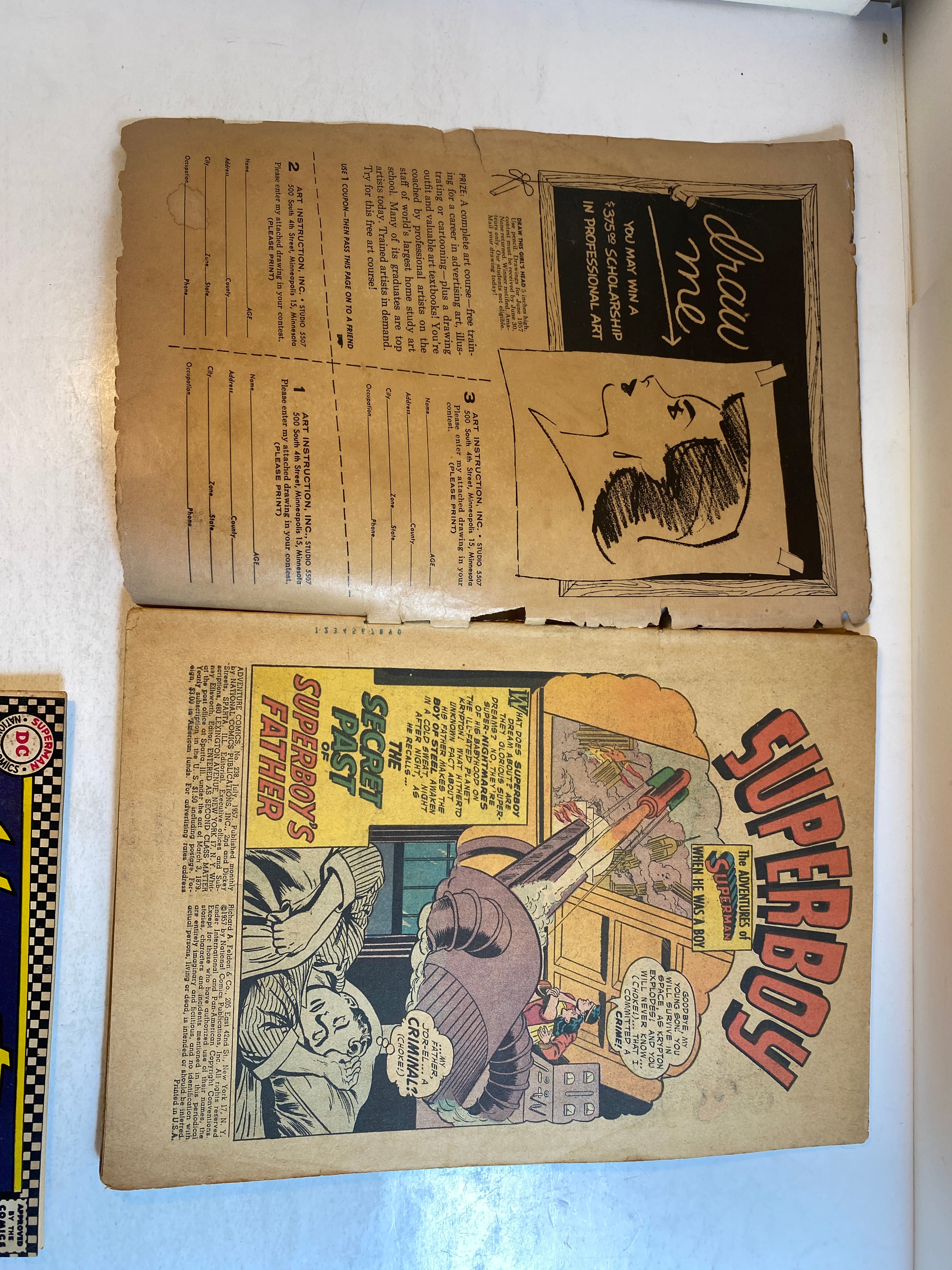 Lot of 3 Adventure Comics Superman DC 1958-1966