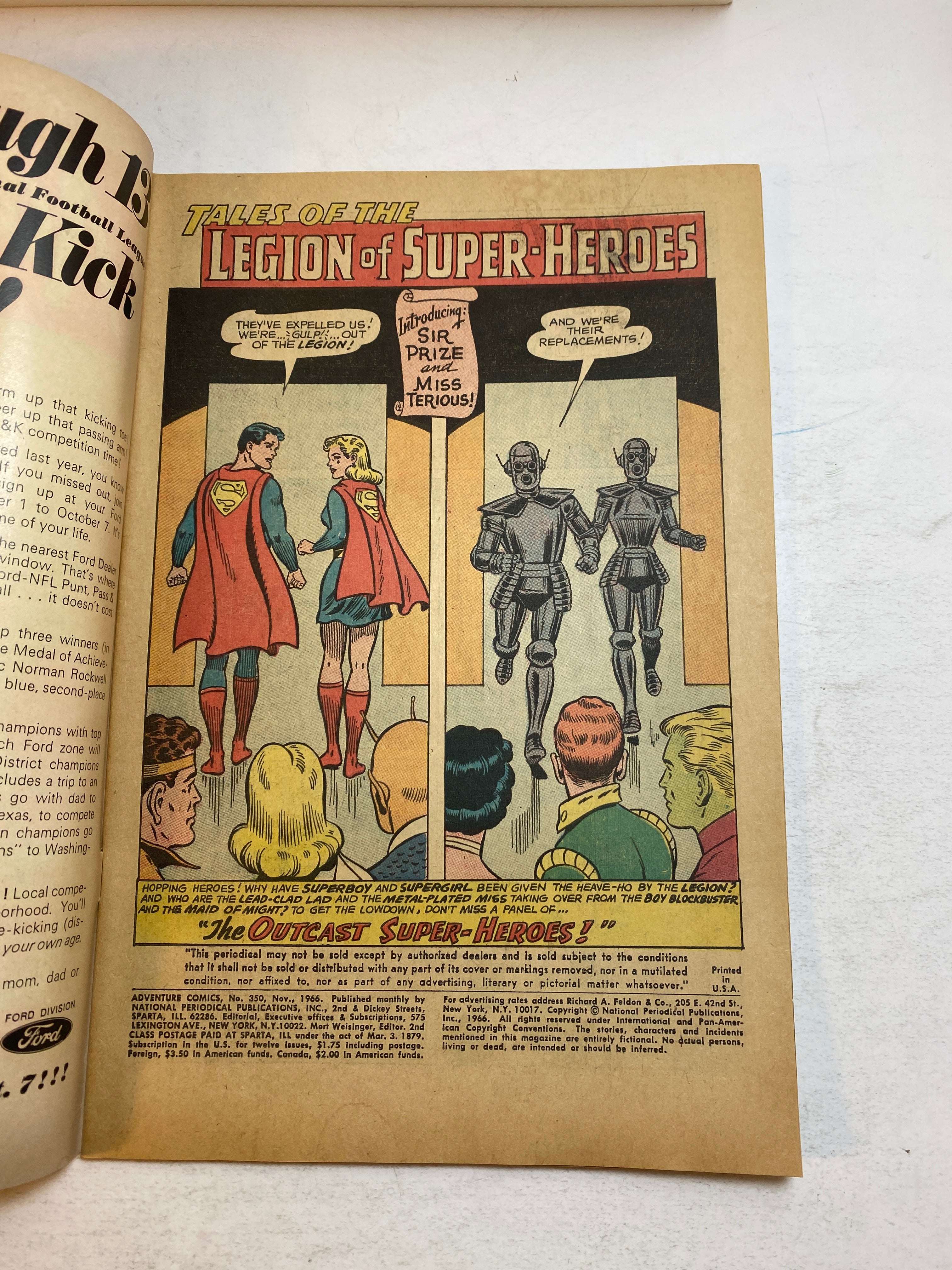 Lot of 3 Adventure Comics Superman DC 1958-1966