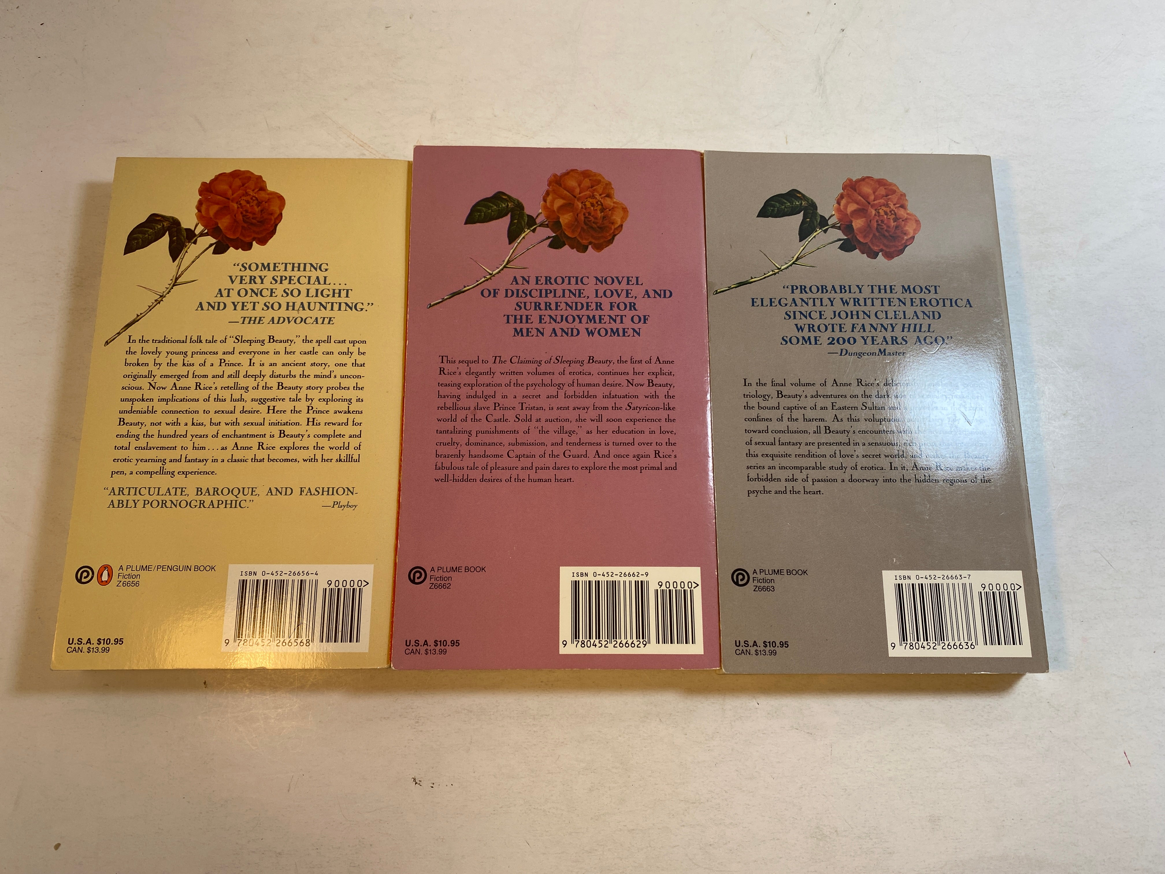 Lot of 3 Anne Rice Sleeping Beauty Books 1990