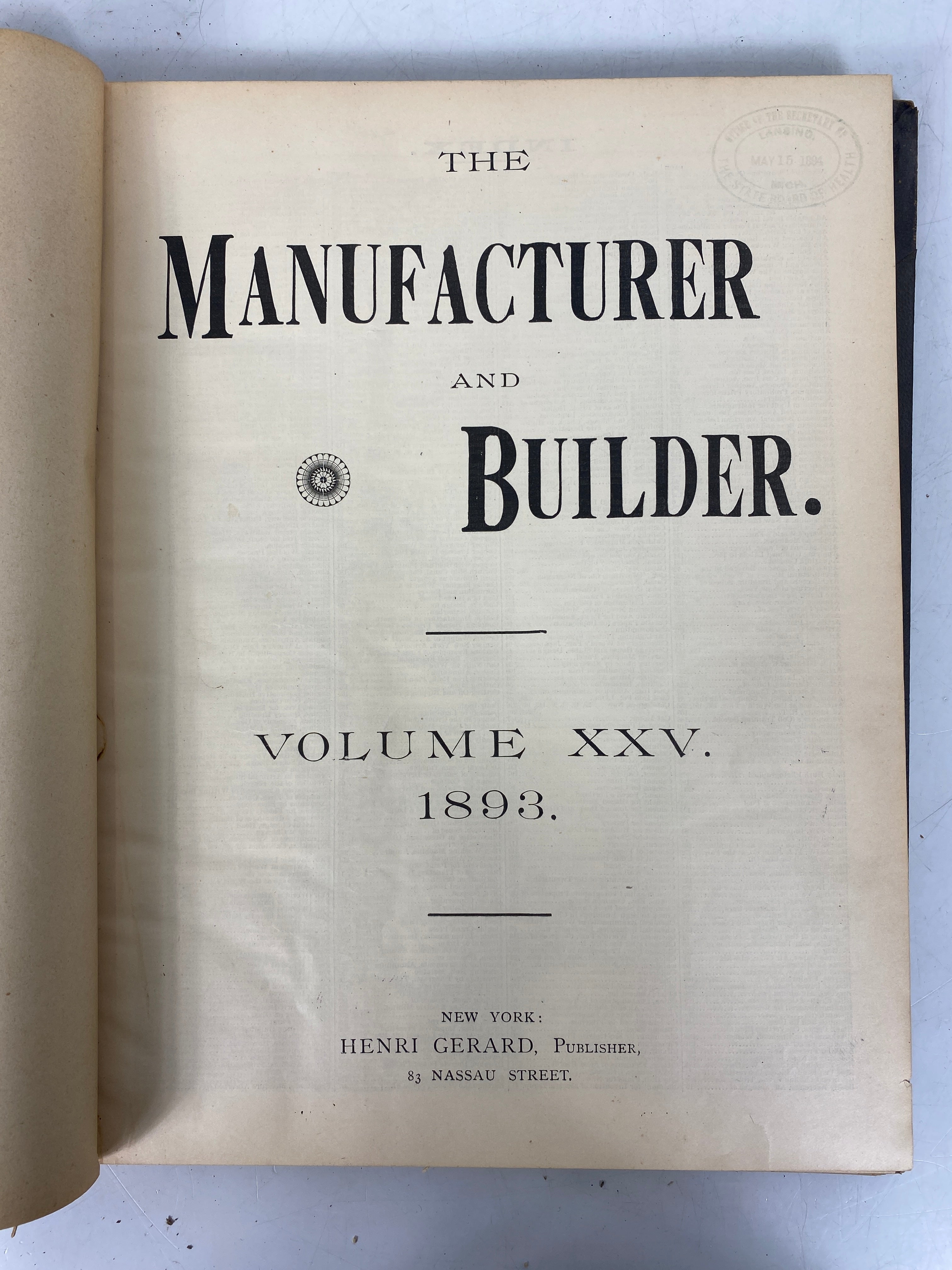 Lot of 3 Antique Bound Vols Architecture/Manufacturer & Builder Magazines