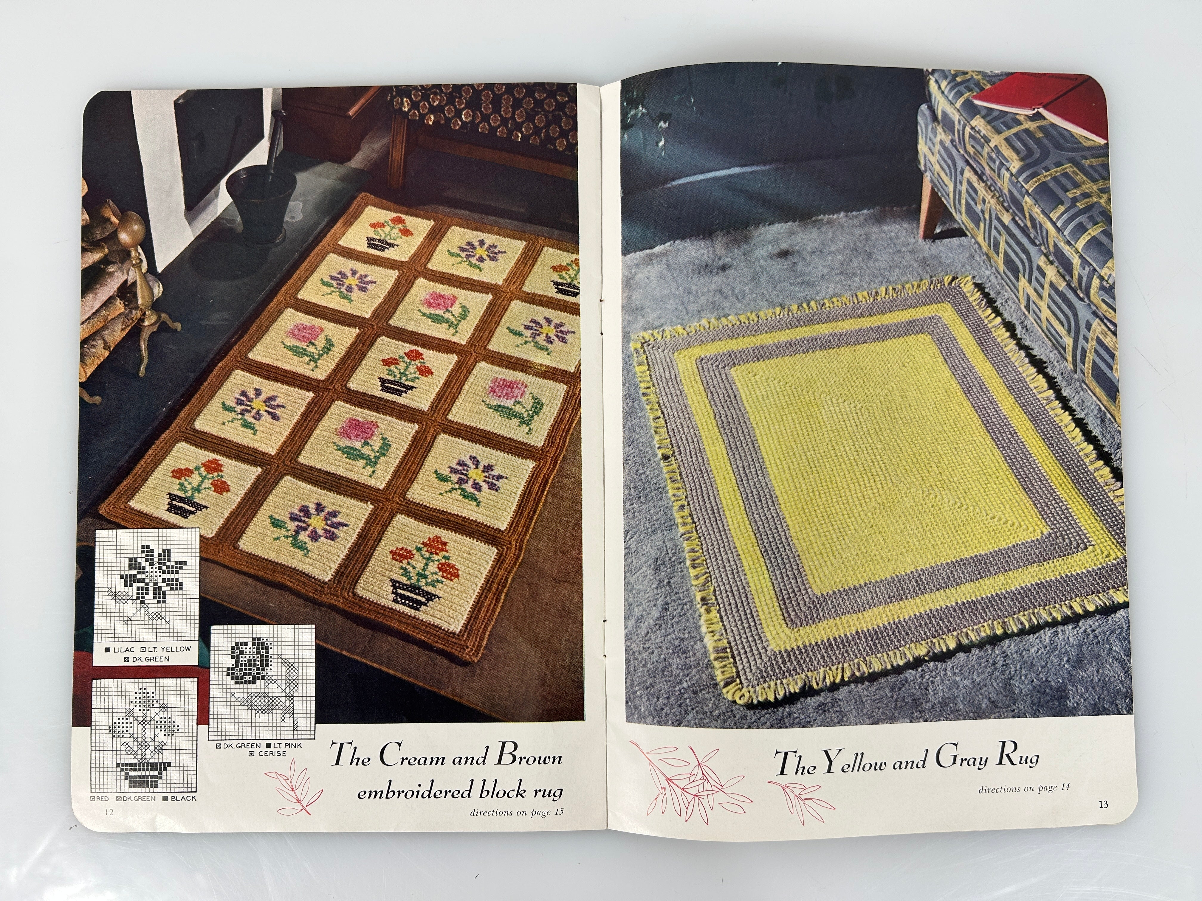 Lot of 3 Antique Crochet Books: Learn How To, Crocheted Rugs & Flowered Edging