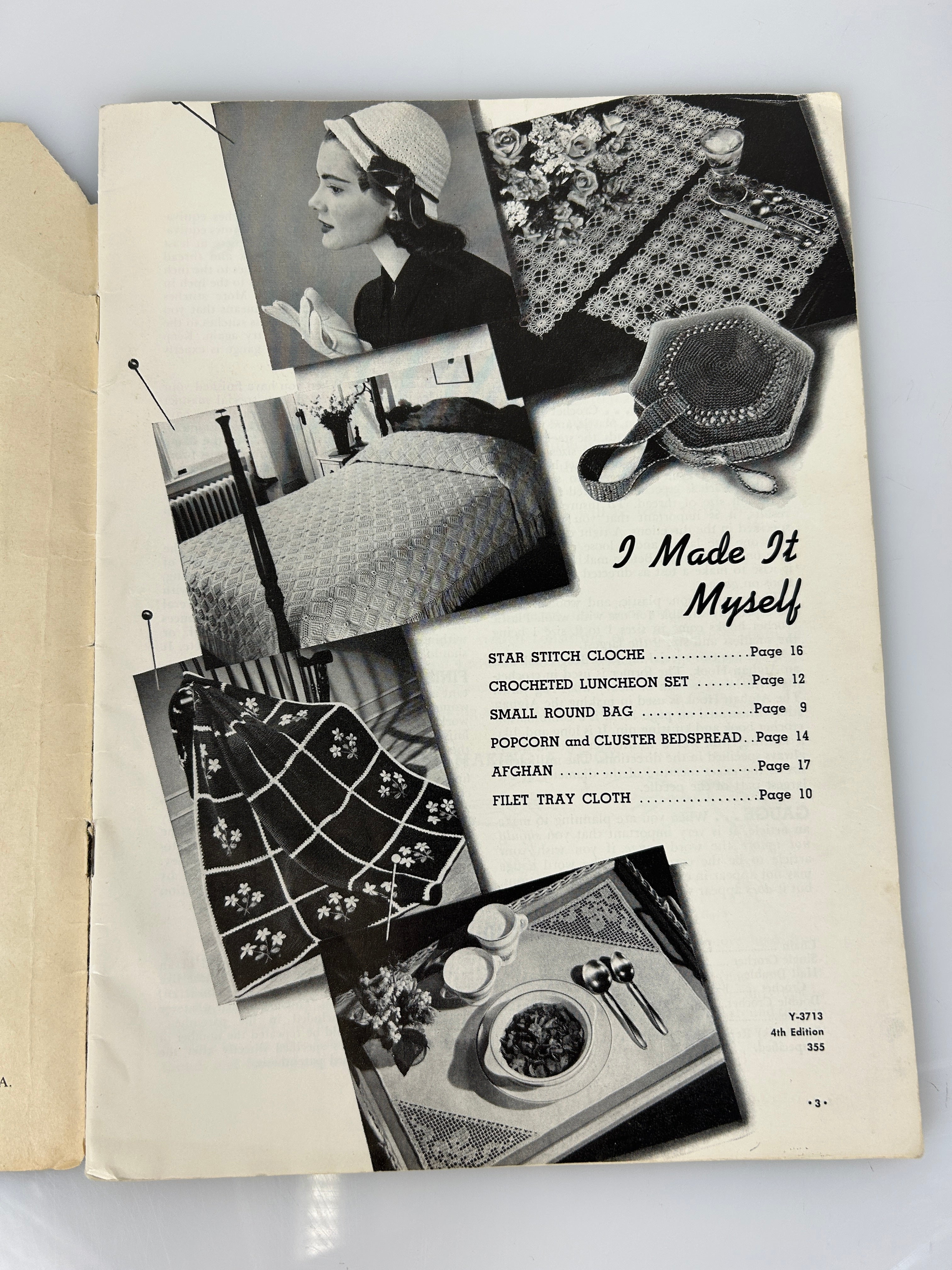 Lot of 3 Antique Crochet Books: Learn How To, Quick Crochet, & Favorite Doilies
